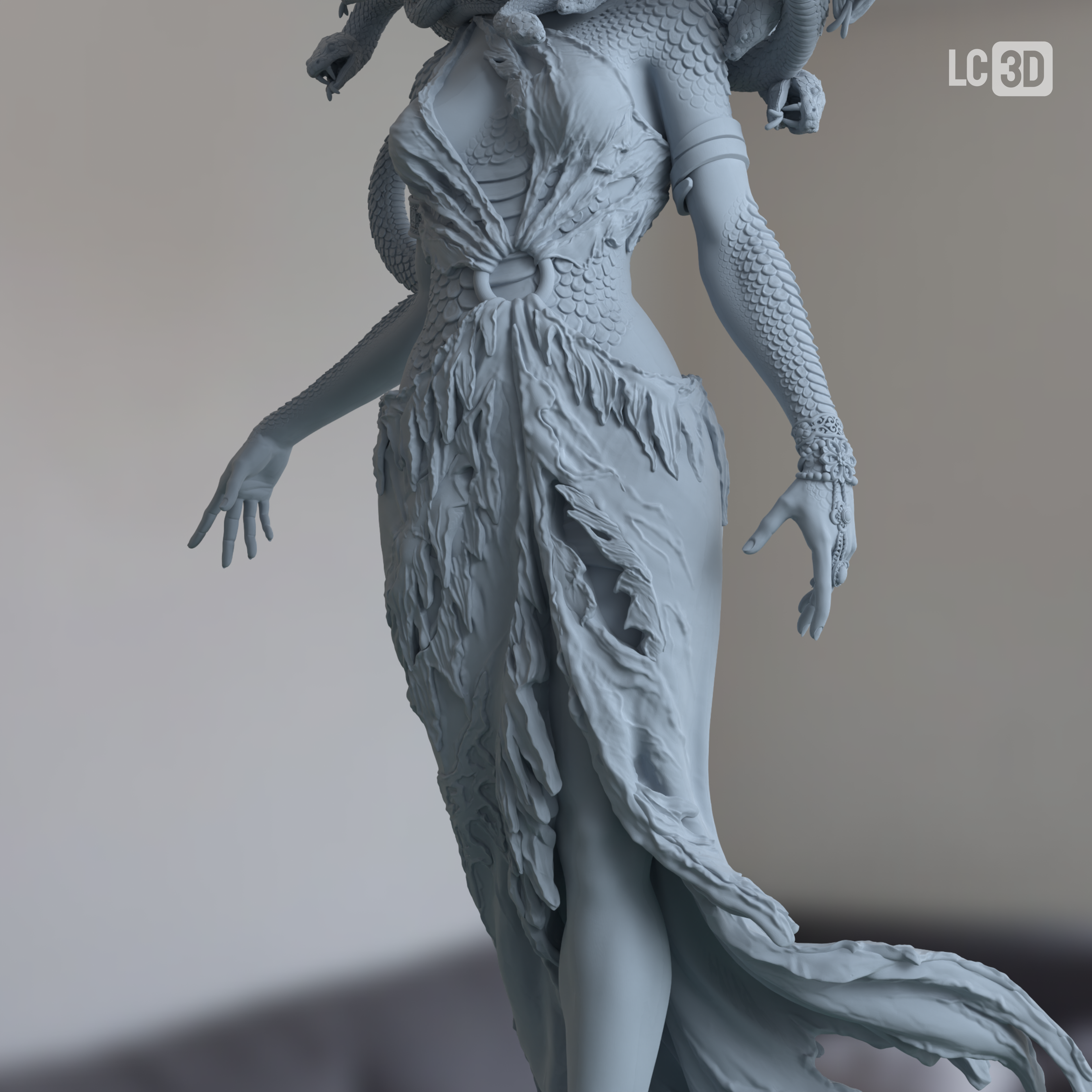 Medusa the Gorgon 3D Printed Resin Figure Model Kit