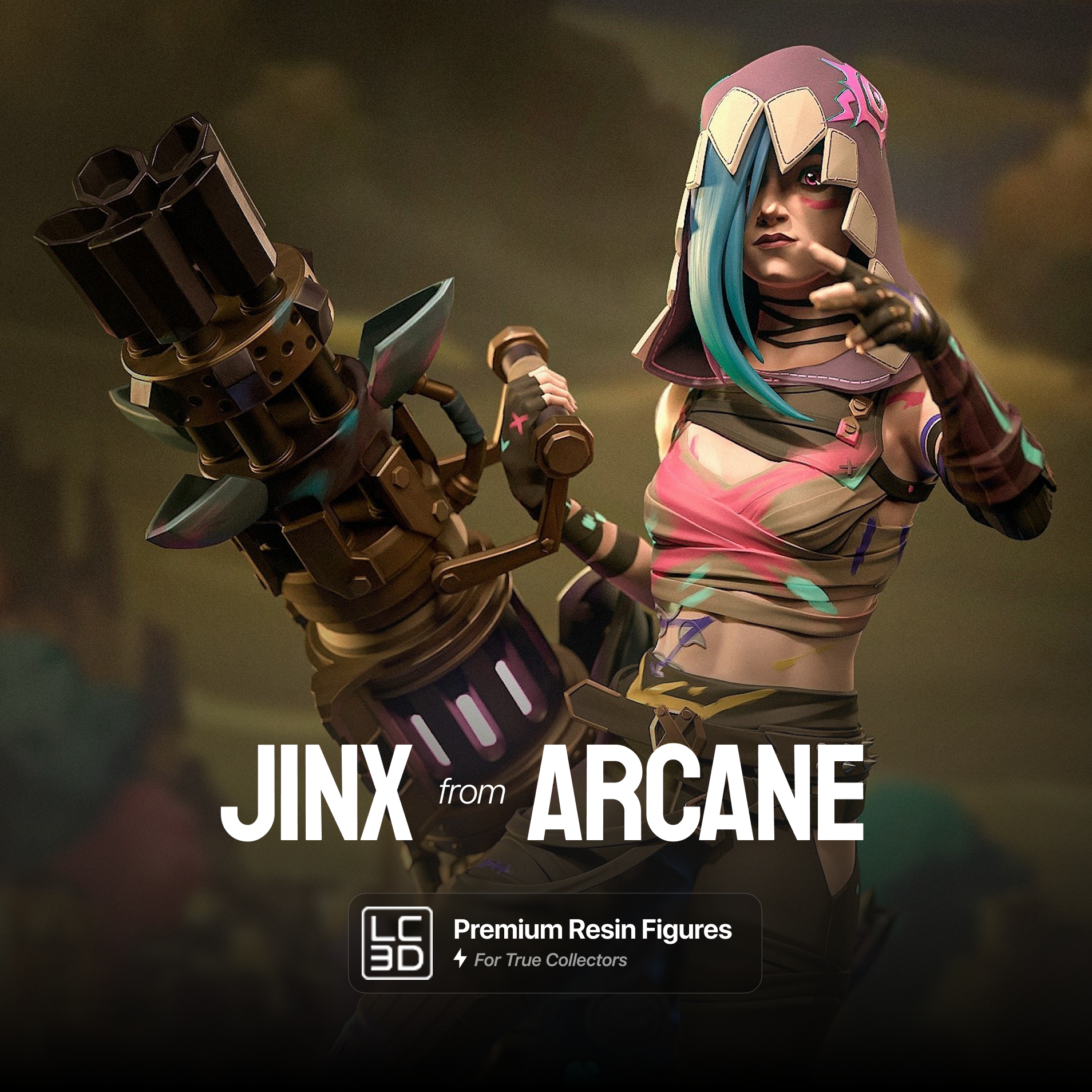 Jinx Arcane Figure 3D Printed Resin Model Kit