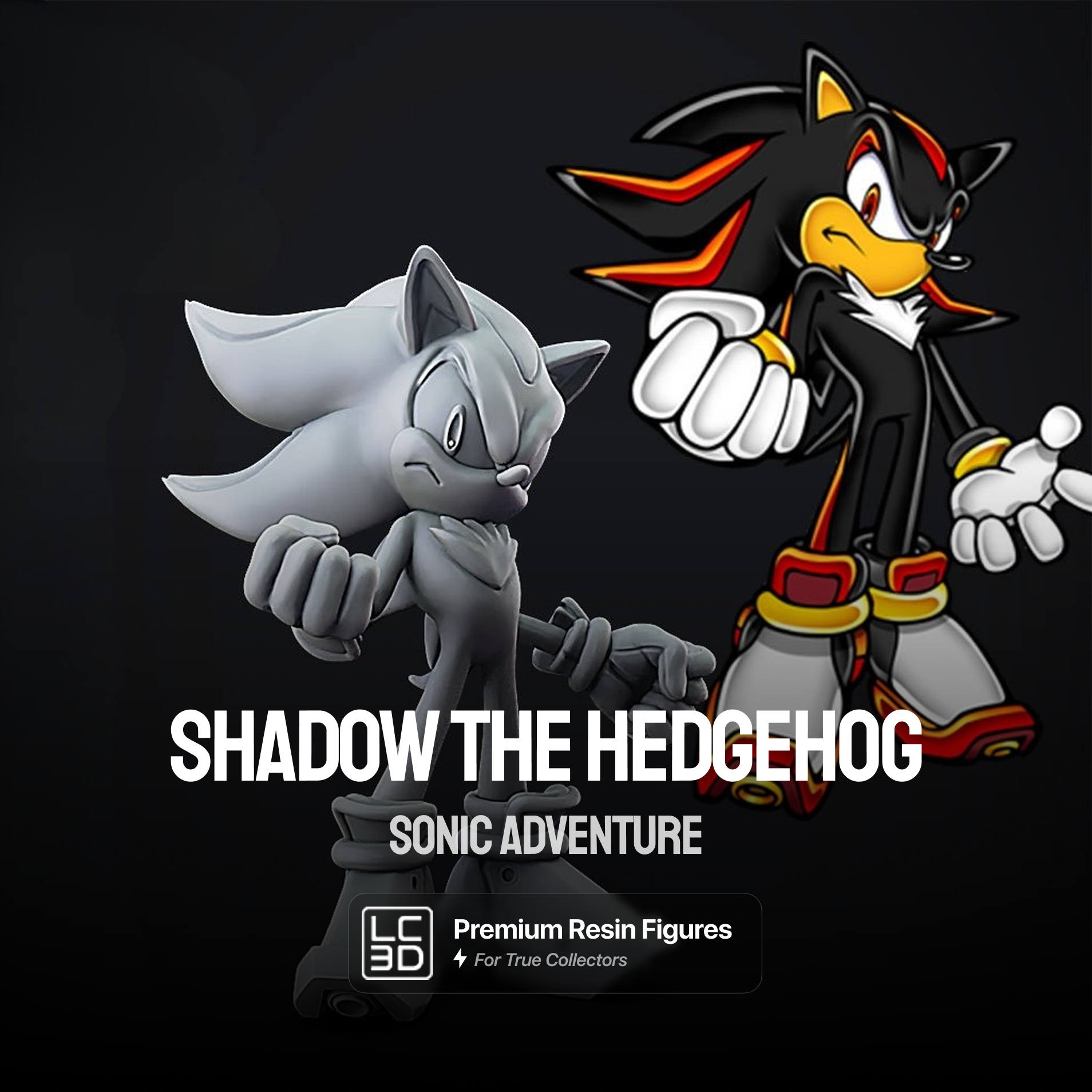 Shadow the Hedgehog Sonic Adventure Figure 3D Printed Resin Model Kit