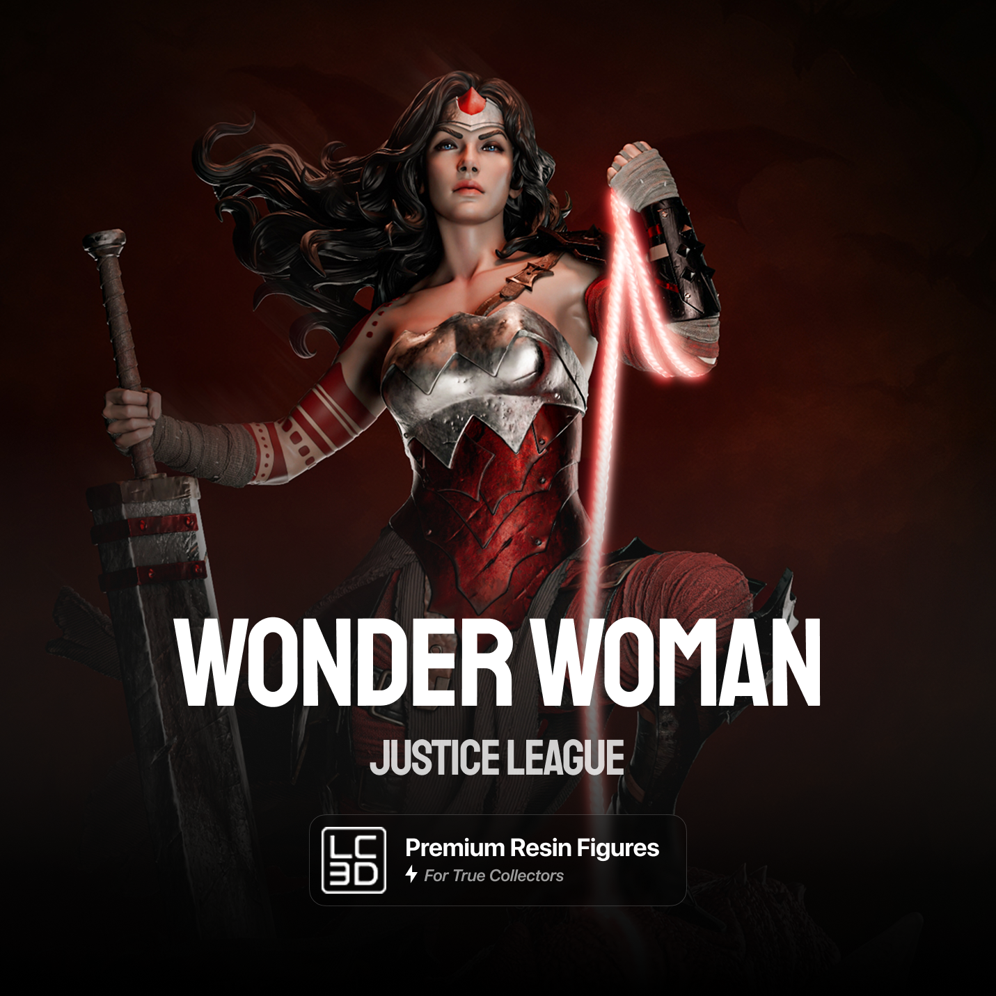 Wonder Women Justice League Figure 3D Printed Resin Model Kit