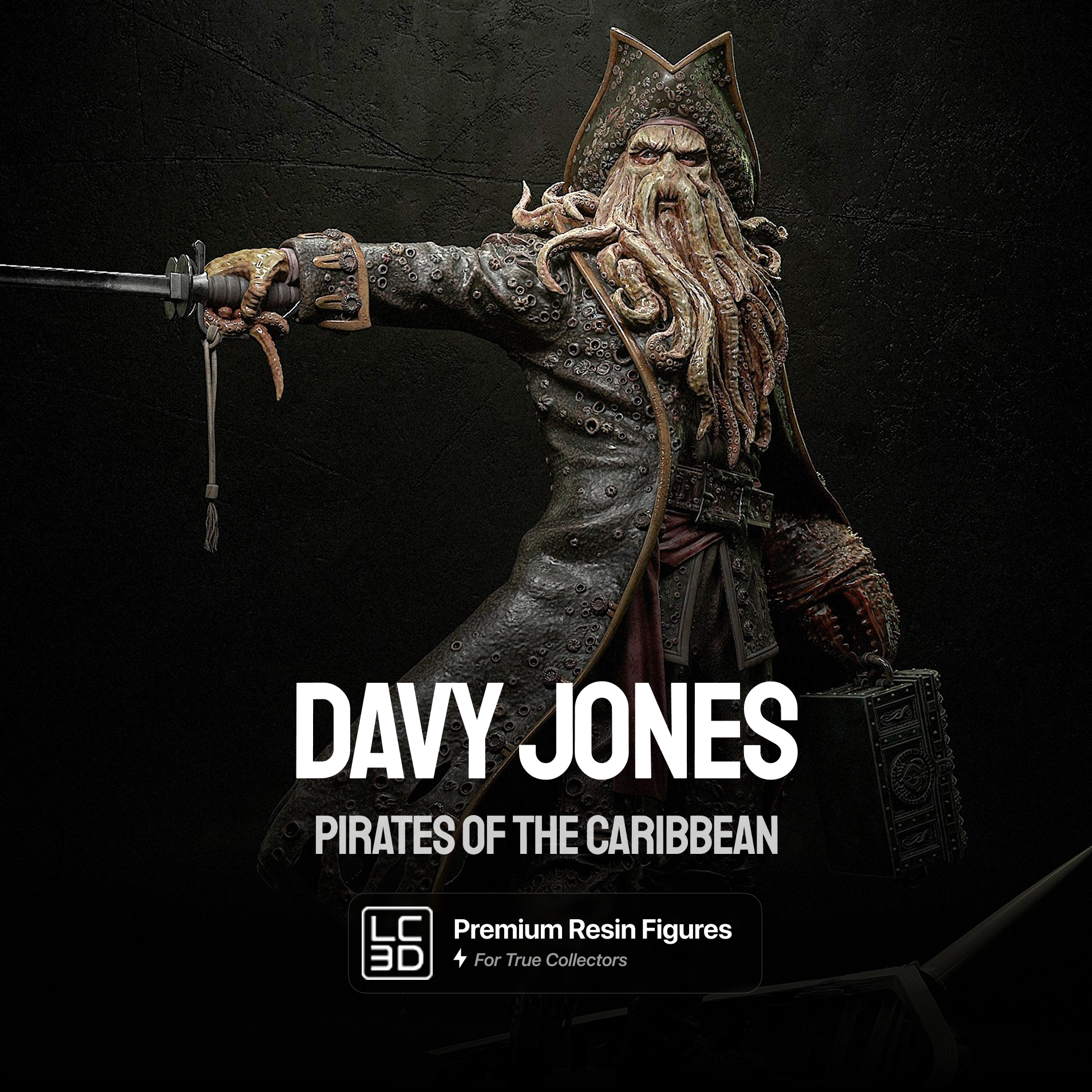 Davy Jones Pirates Of The Caribbean Figure 3D Printed Resin Model Kit