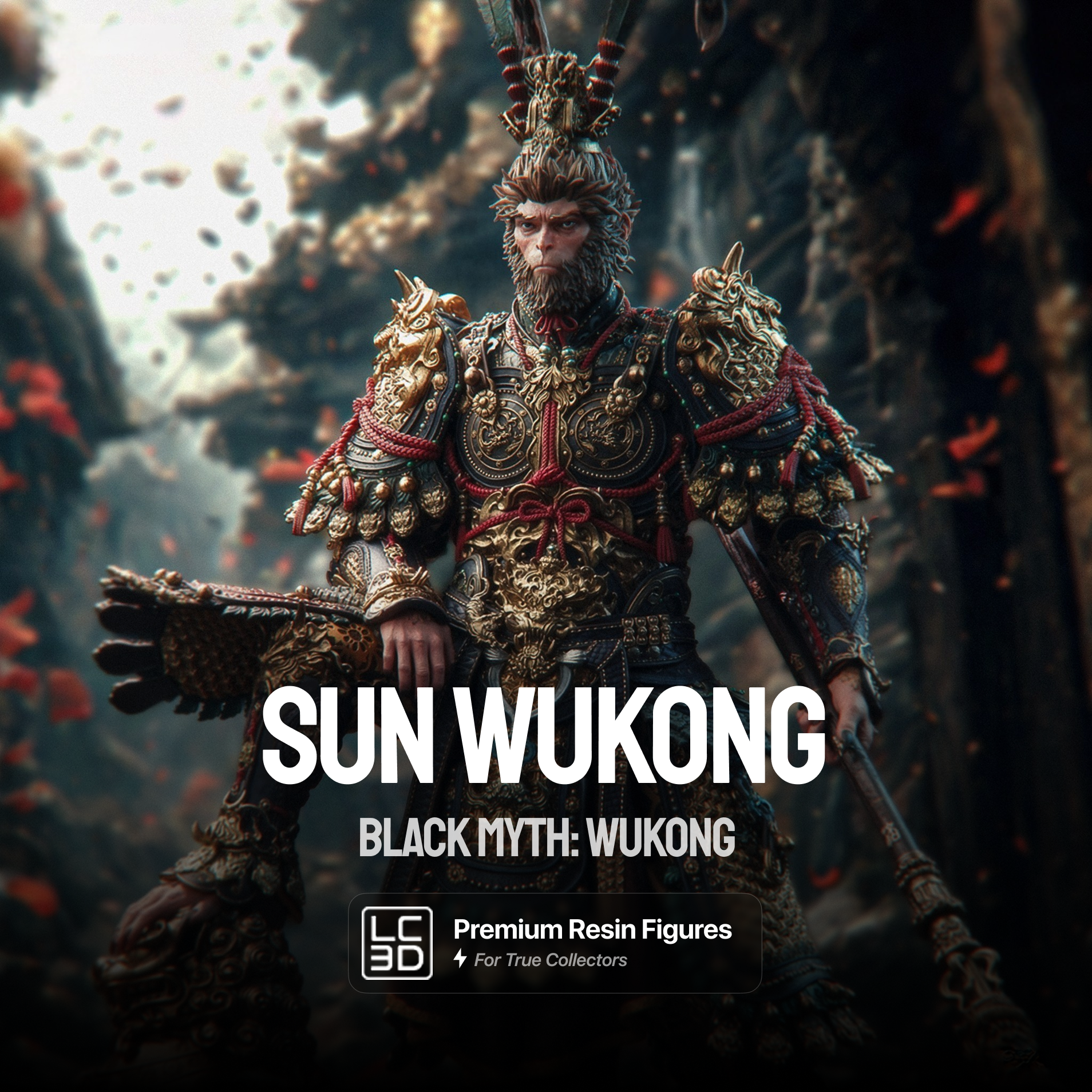 Sun Wukong Black Myth Wukong Figure 3D Printed Resin Model Kit