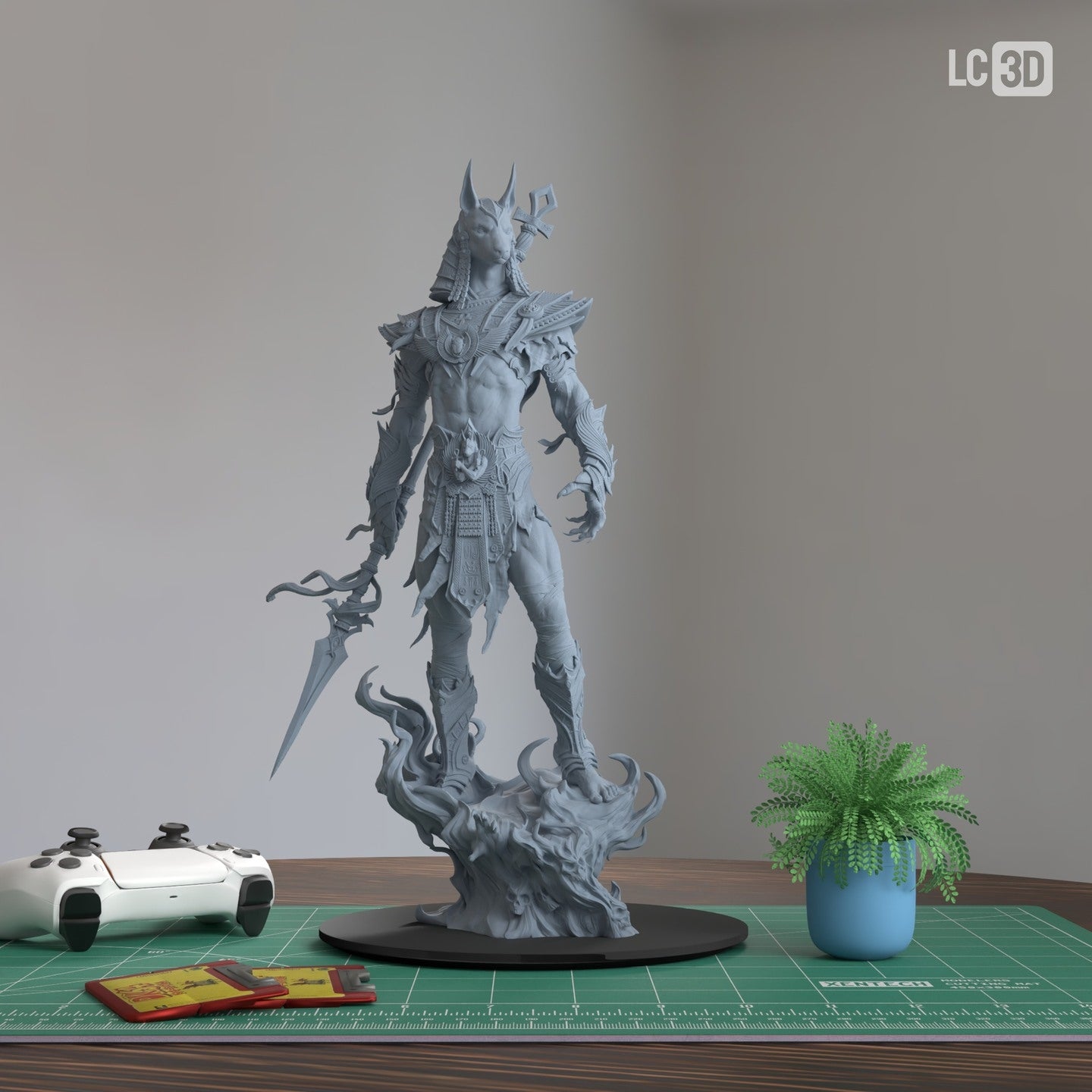 Anubis Egyptian God 3D Printed Resin Figure Model Kit