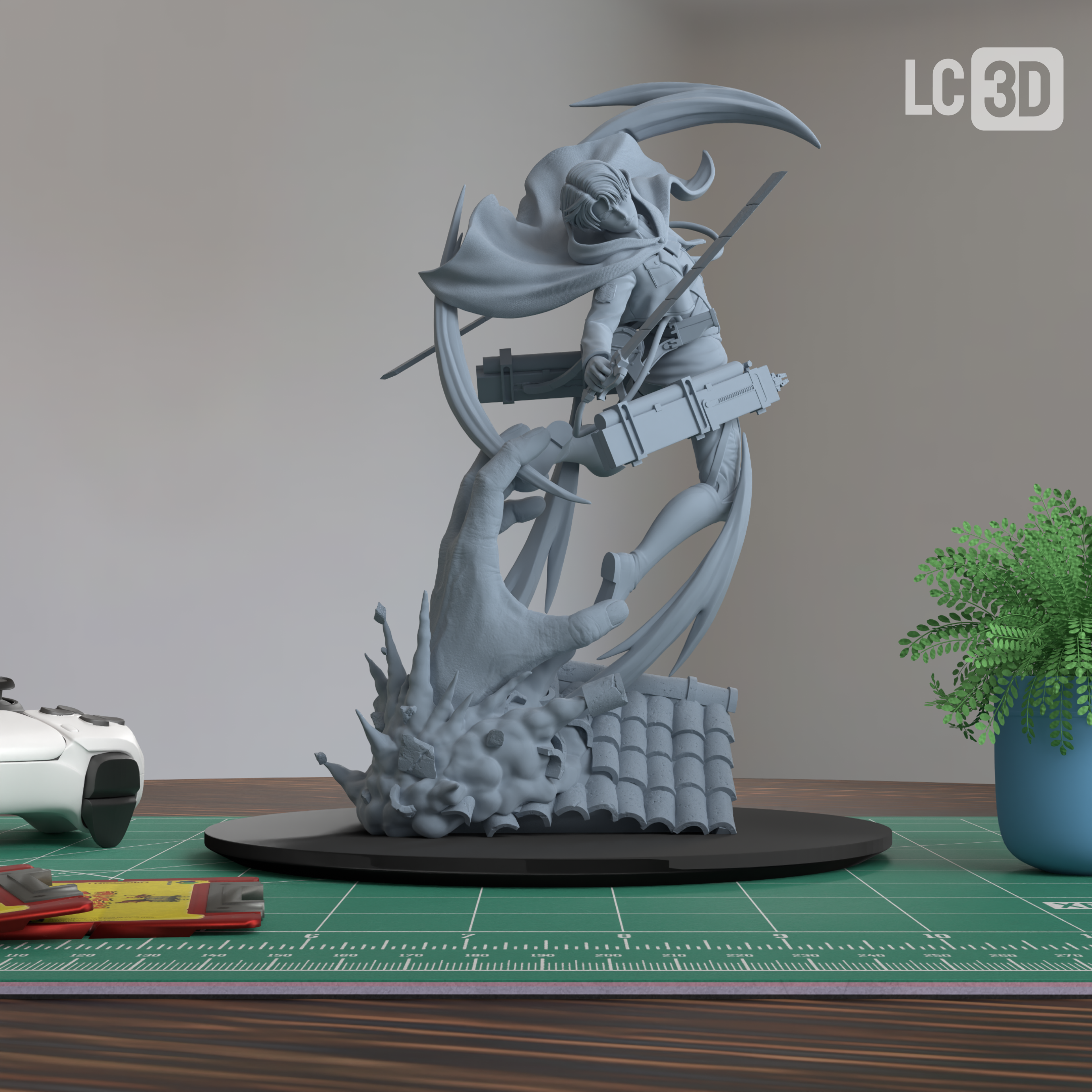 Levi Ackerman Attack On Titan Figure 3D Printed Resin Model Kit