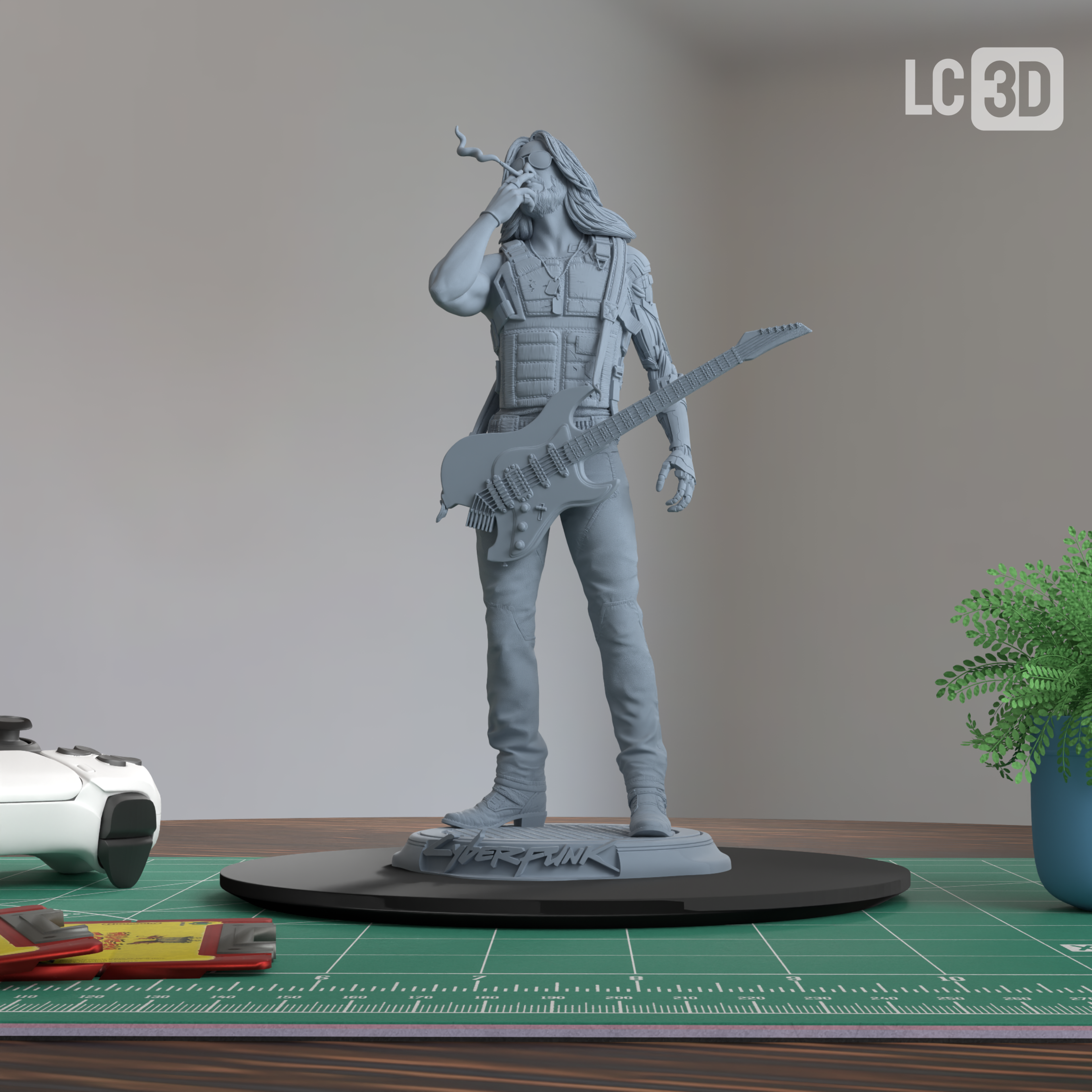 Johnny Silverhand Cyberpunk 2077 Figure 3D Printed Resin Model Kit