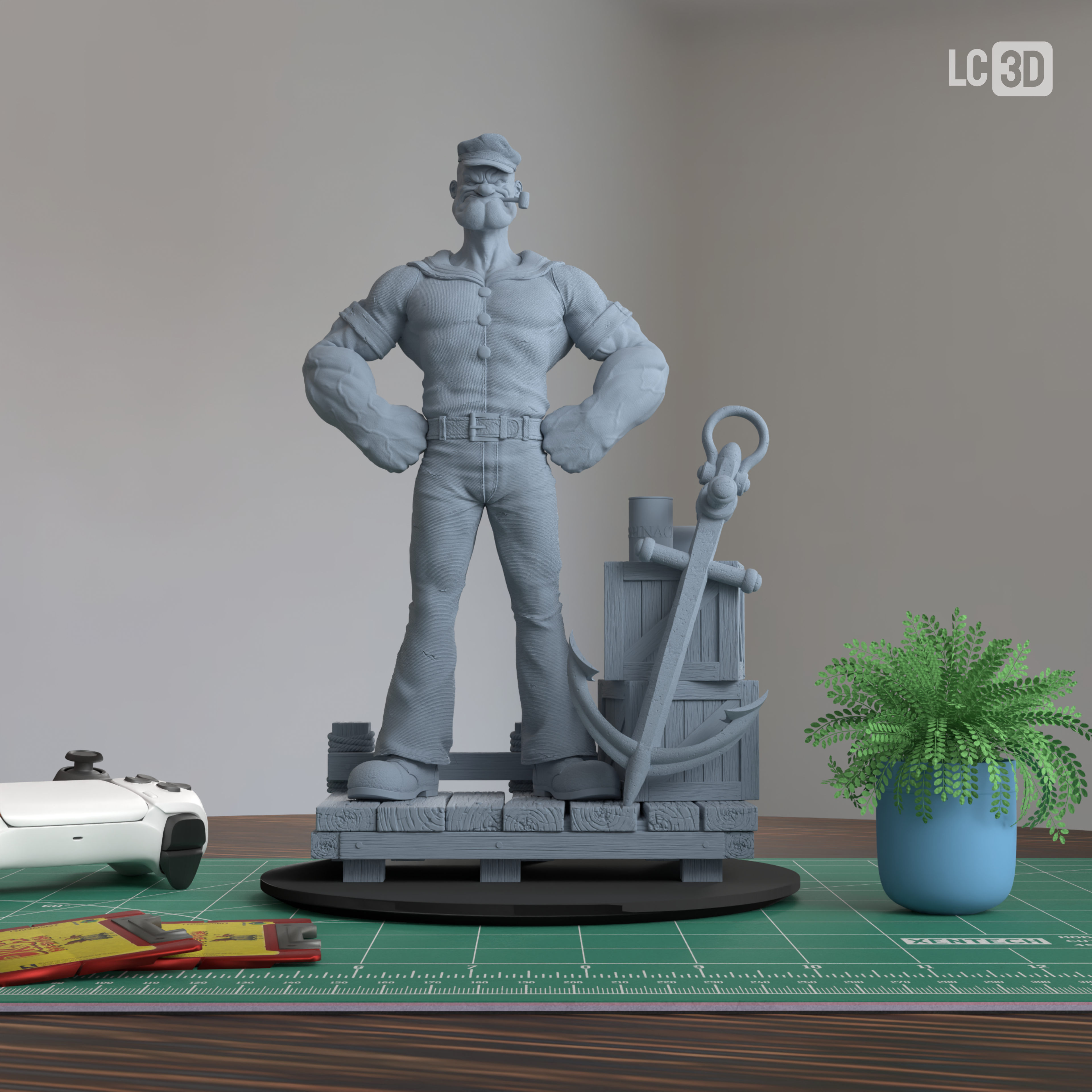 Popeye The Sailor Man Figure 3D Printed Resin Model Kit