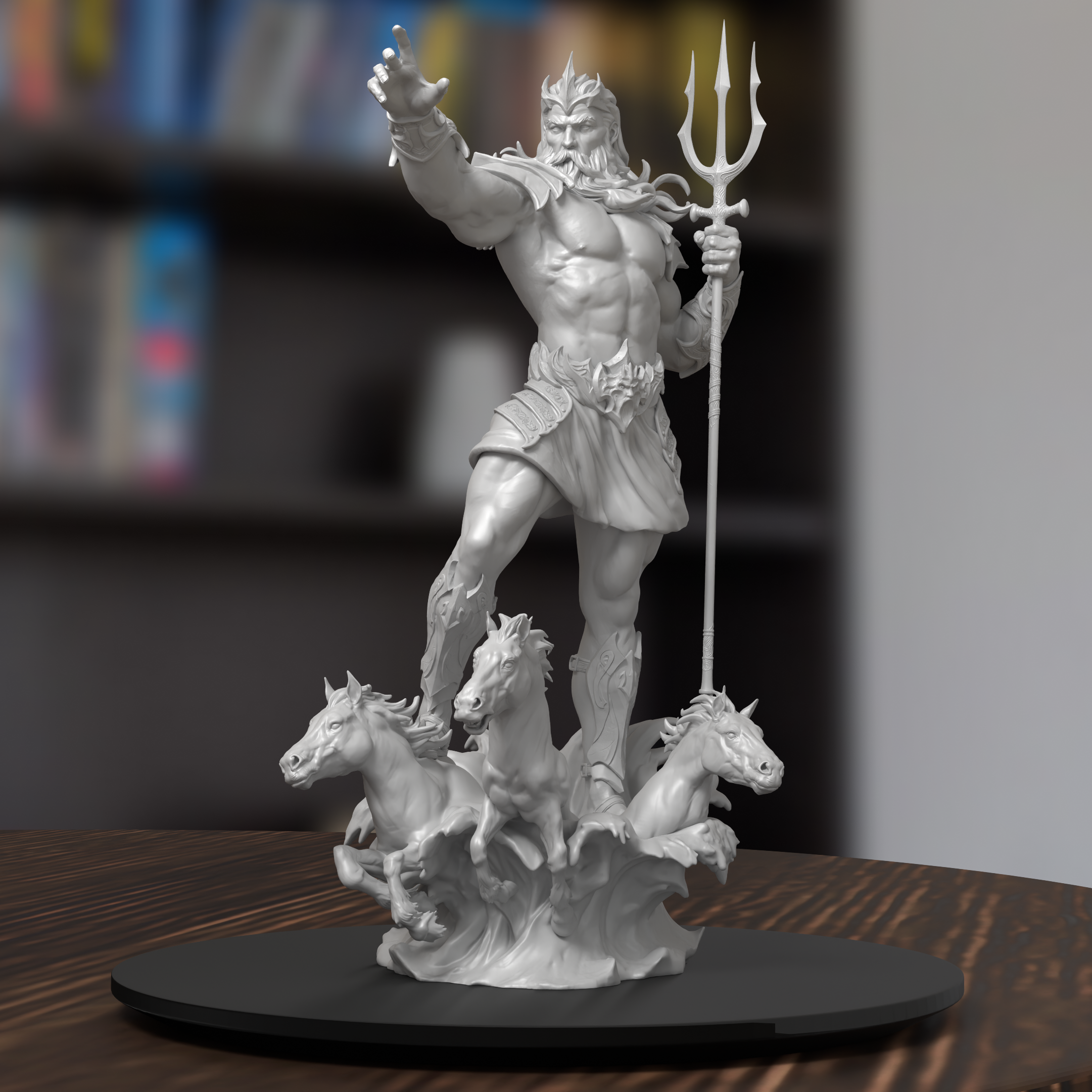 Poseidon The Greek God Figure 3D Printed Resin Model Kit