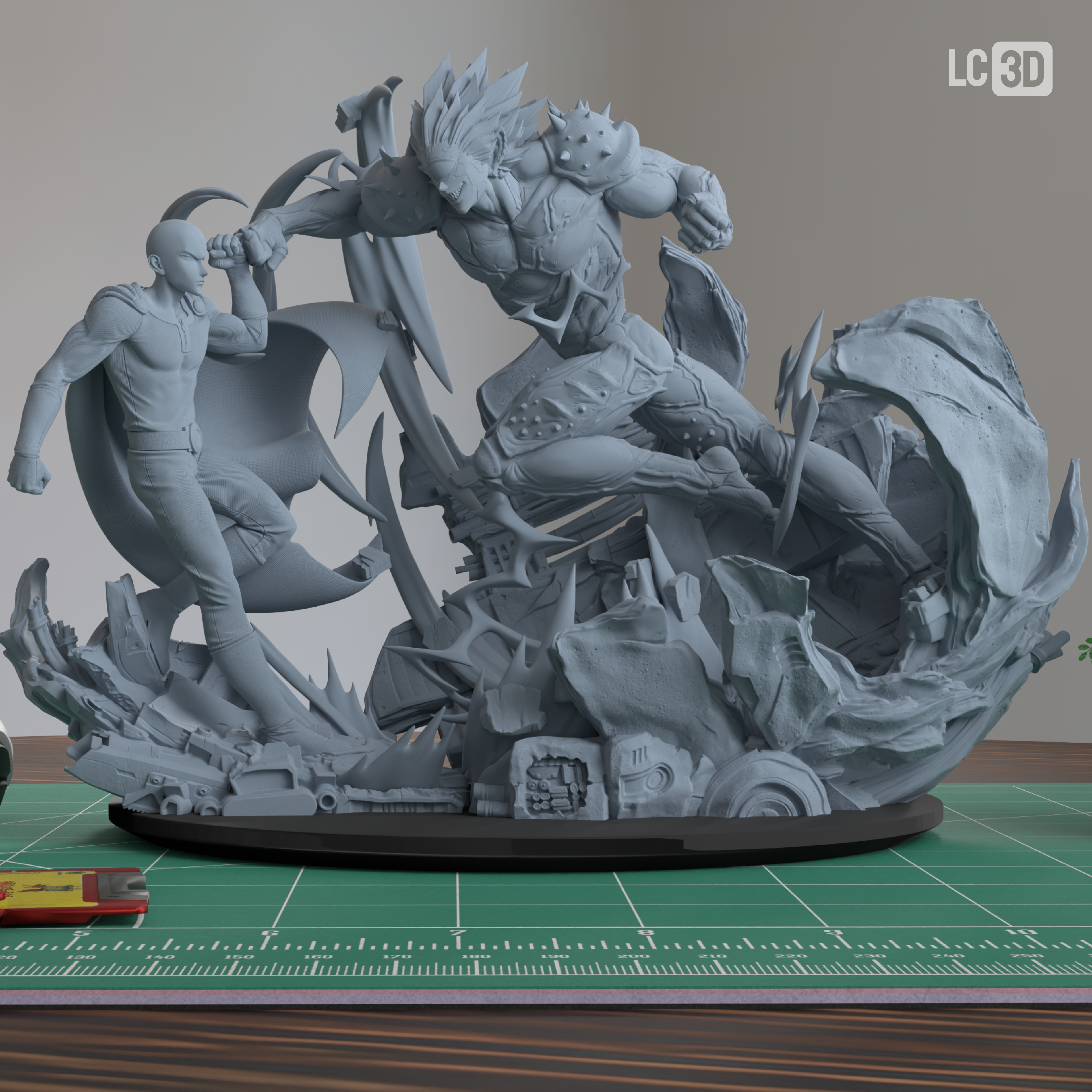 Saitama Vs Boros One Punch Man Figure 3D Printed Resin Model Kit