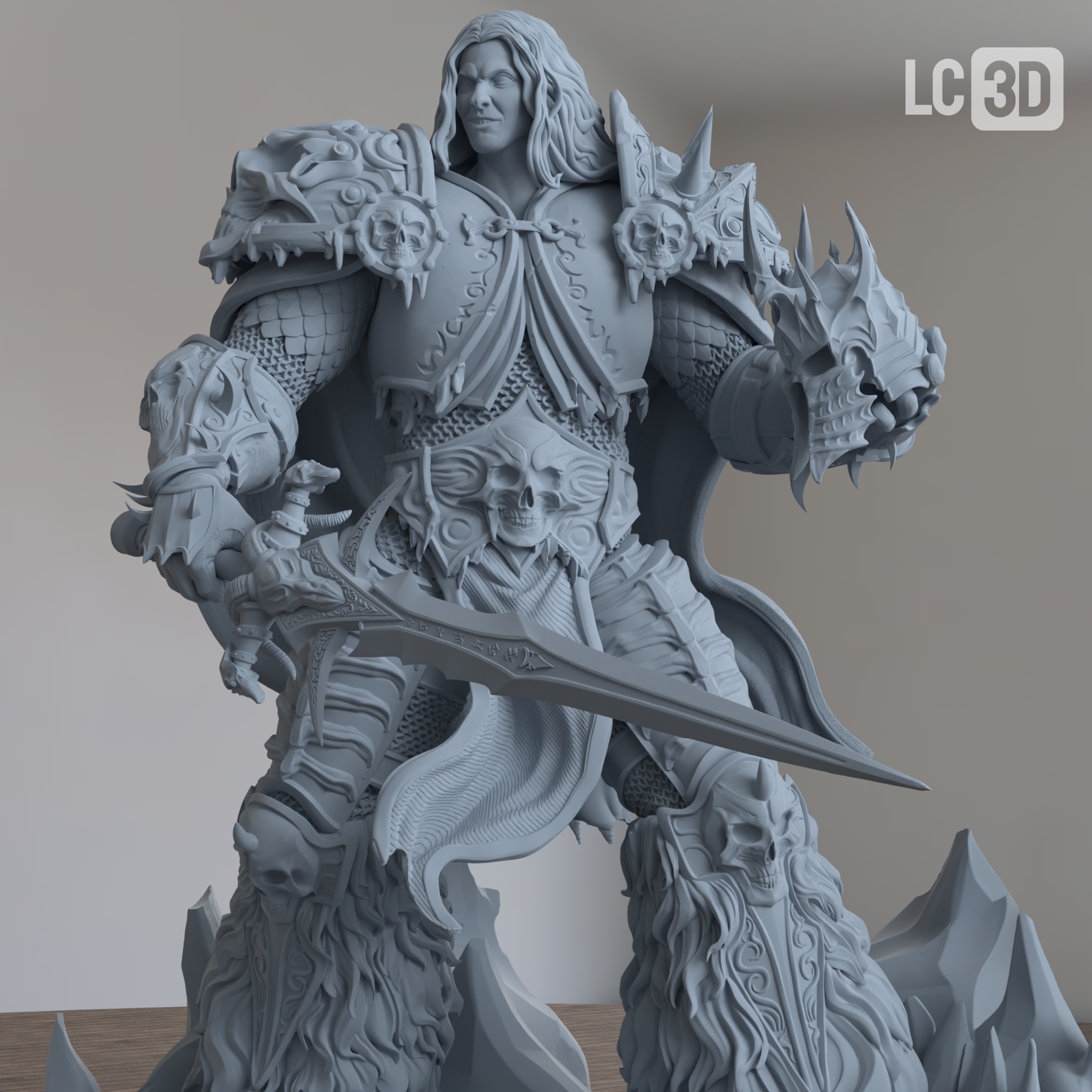 Arthas The Lich King World Of Warcraft Figure 3D Printed Resin Model Kit