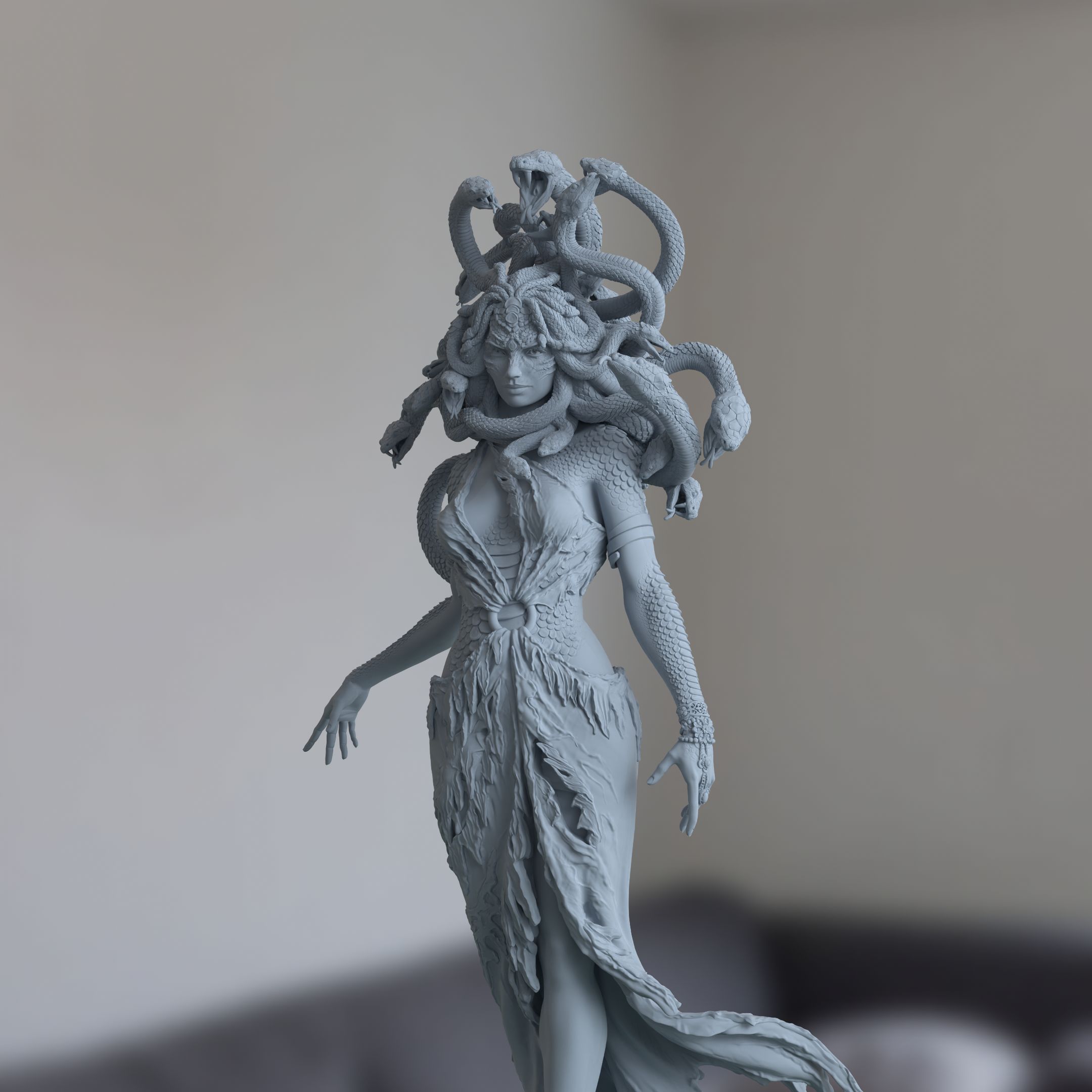Medusa the Gorgon 3D Printed Resin Figure Model Kit