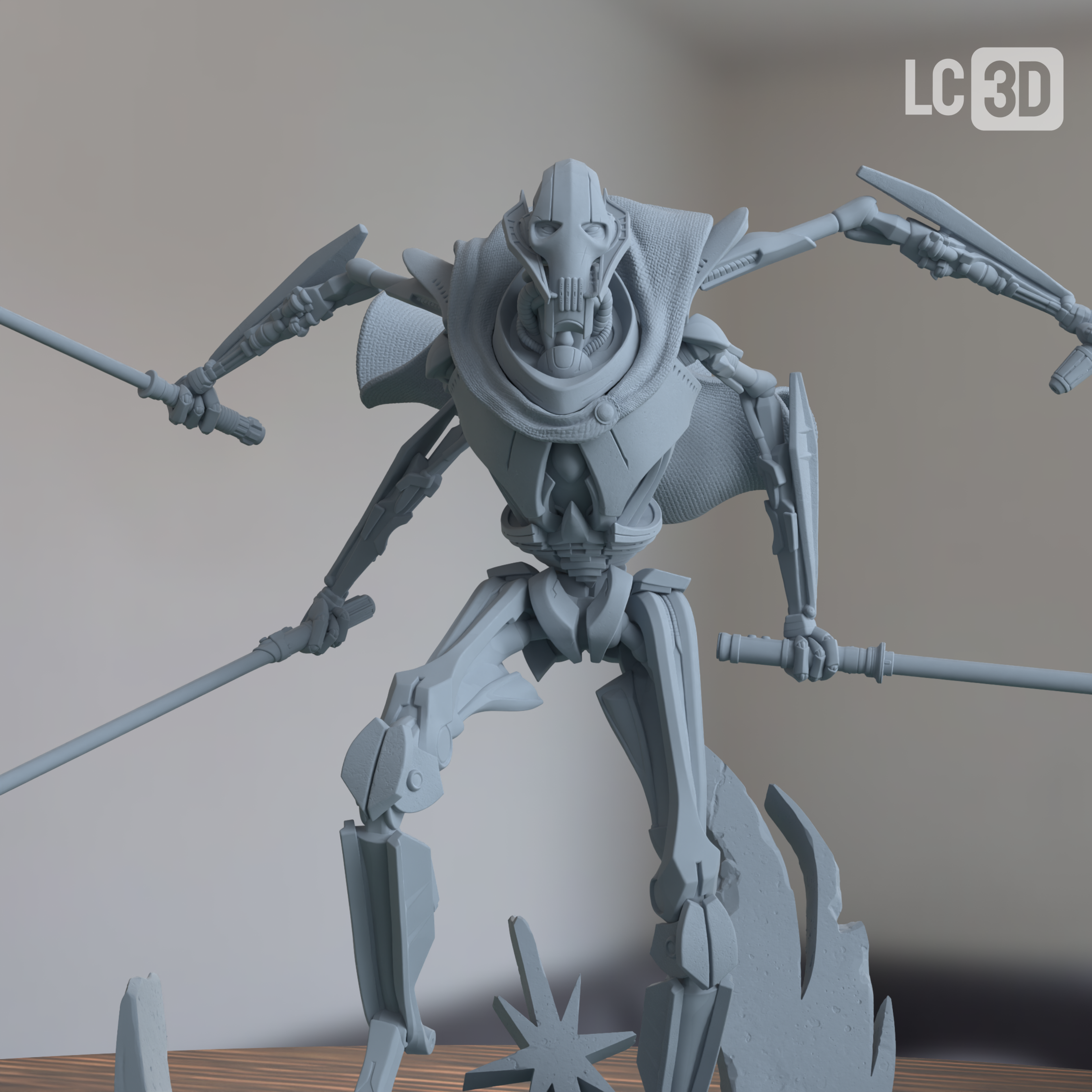 General Grievous Star Wars Figure 3D Printed Resin Model Kit
