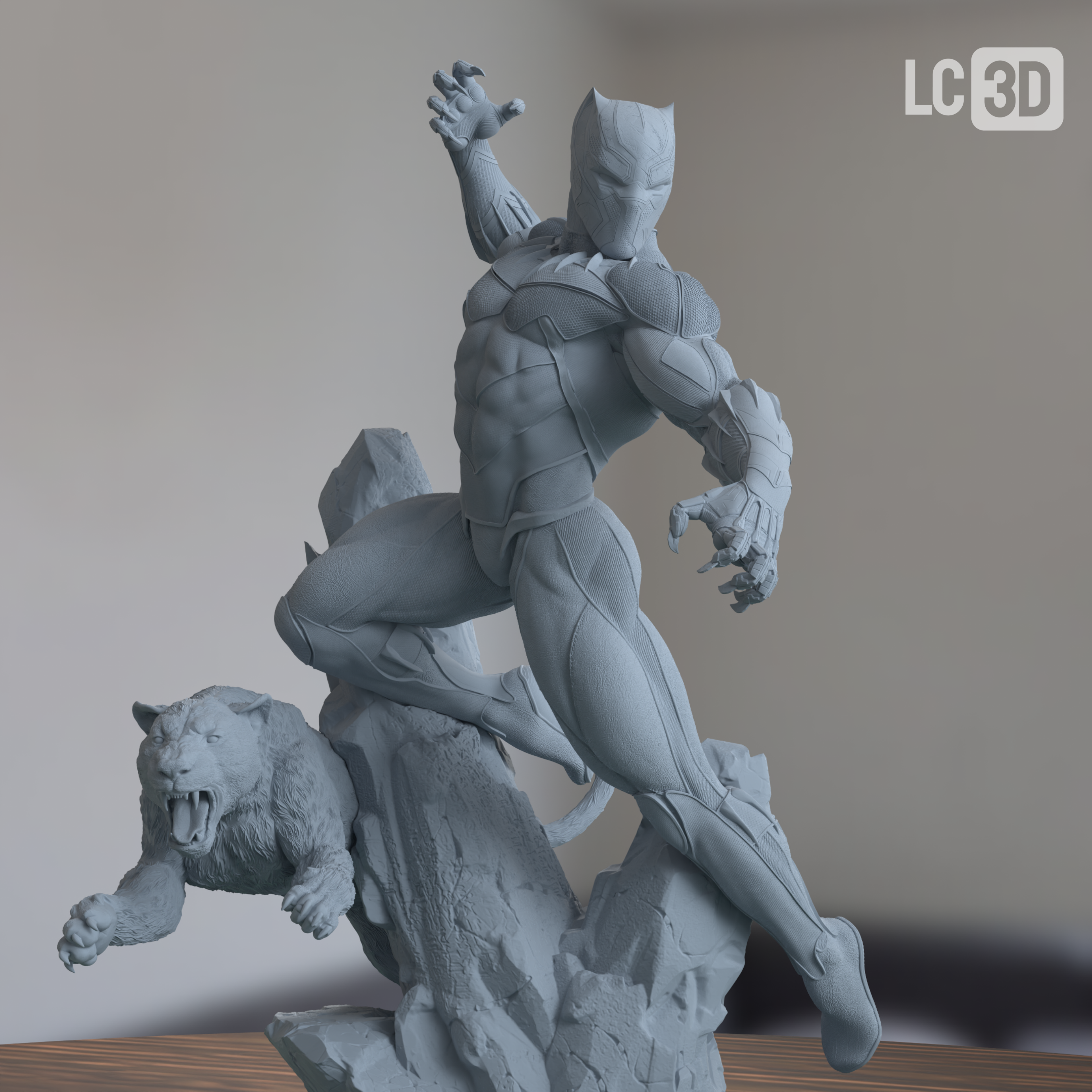 Black Panther Marvel Figure 3D Printed Resin Model Kit