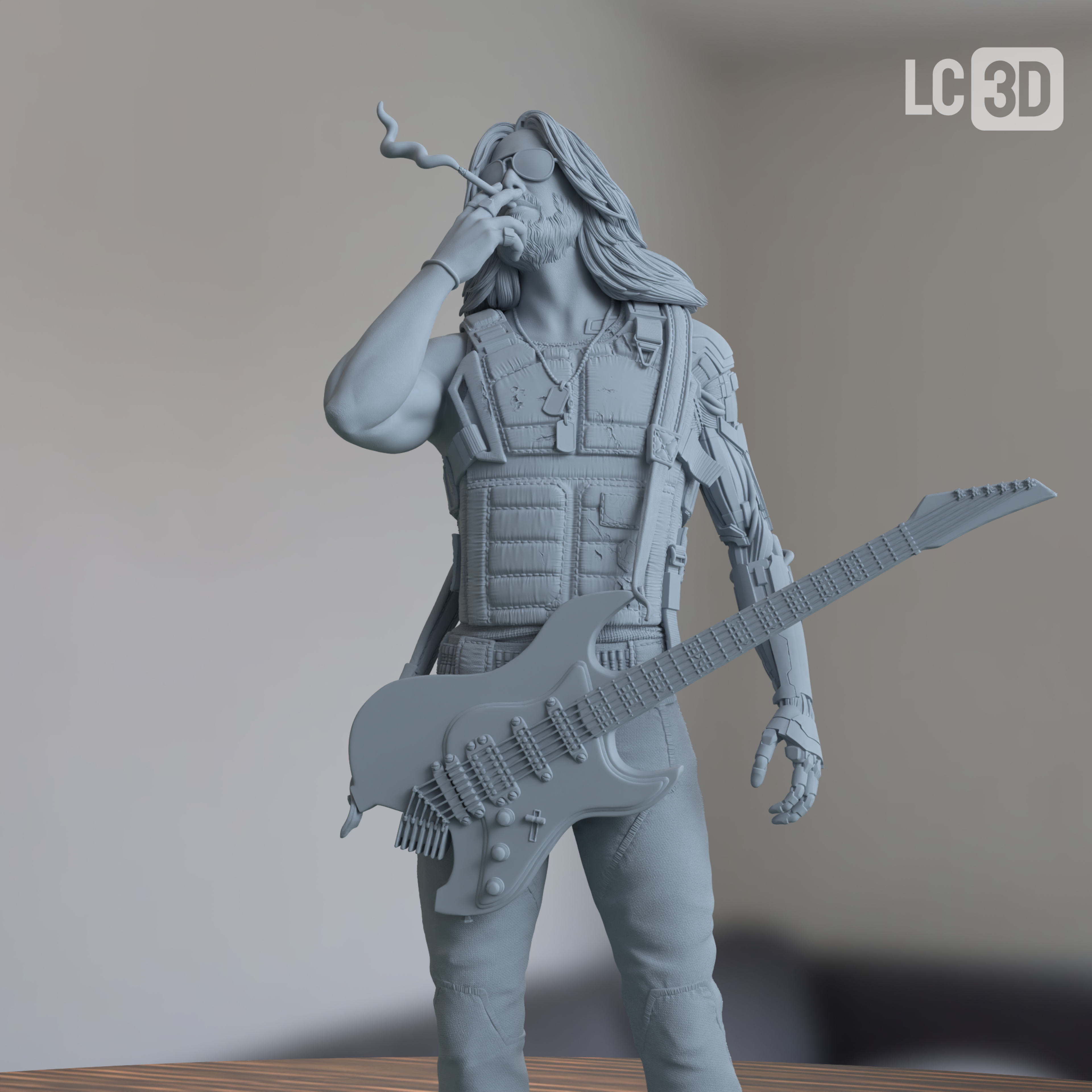 Johnny Silverhand Cyberpunk 2077 Figure 3D Printed Resin Model Kit