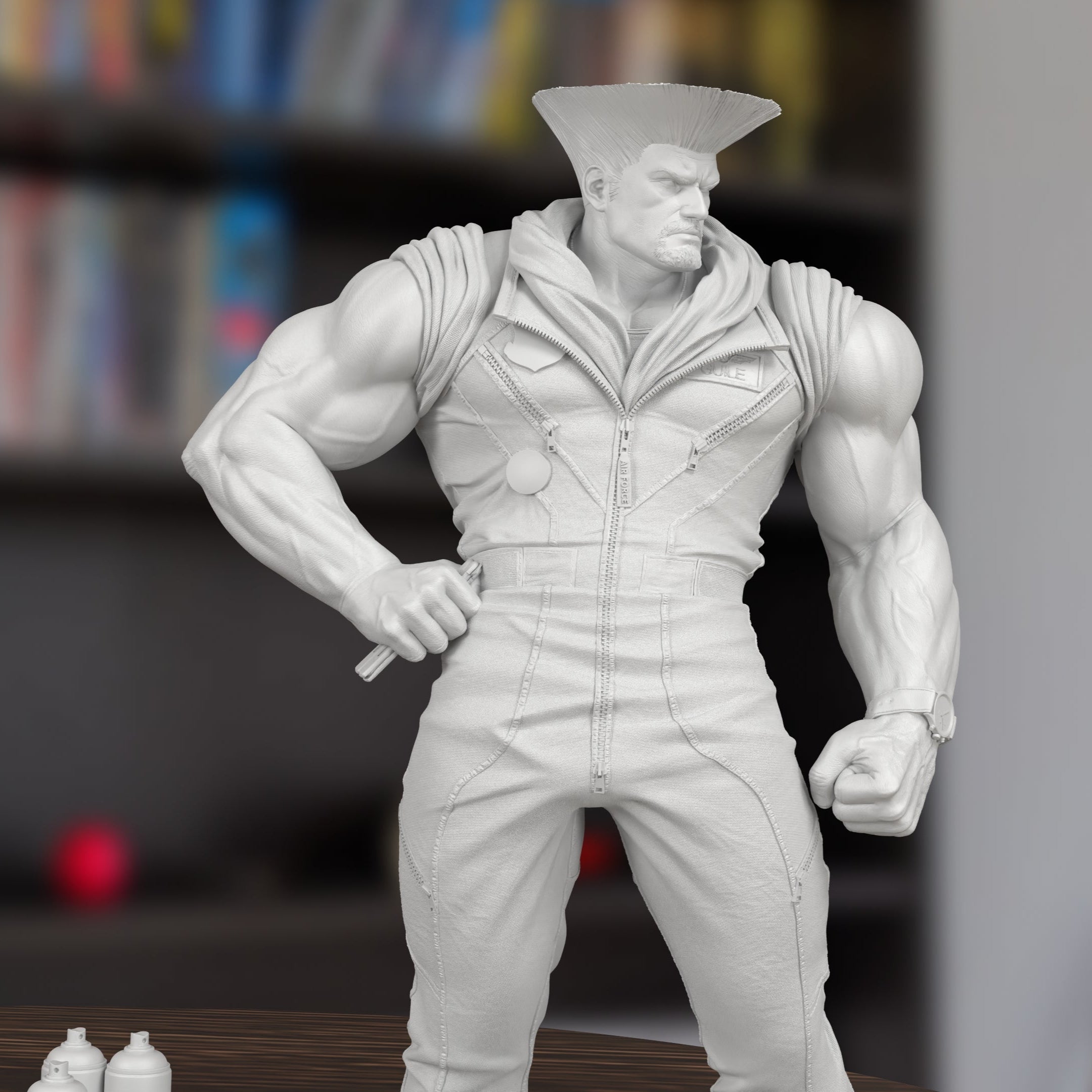 Guile Street Fighter Figure 3D Printed Resin Model Kit