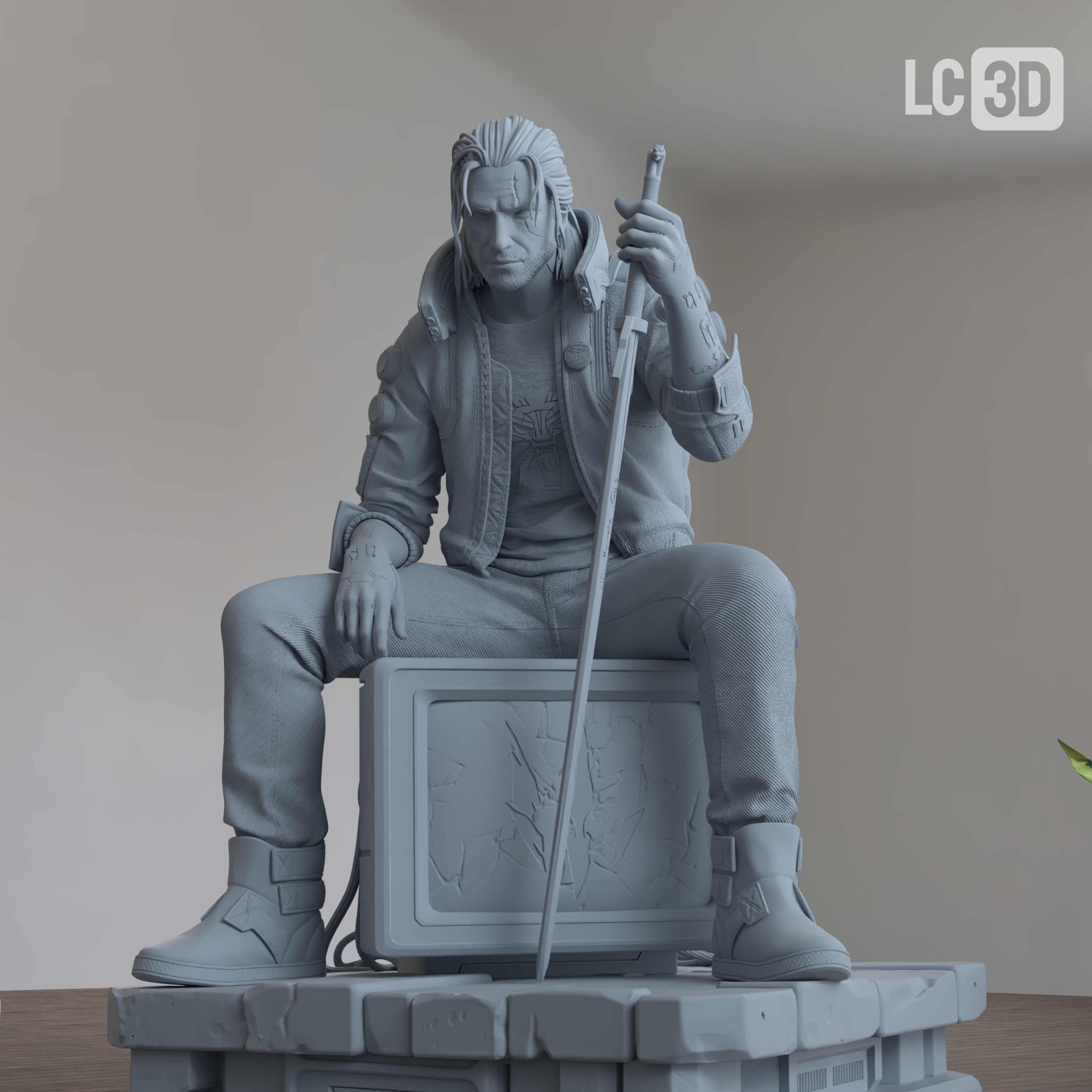 Geralt Ronin The Witcher Figure 3D Printed Resin Model Kit