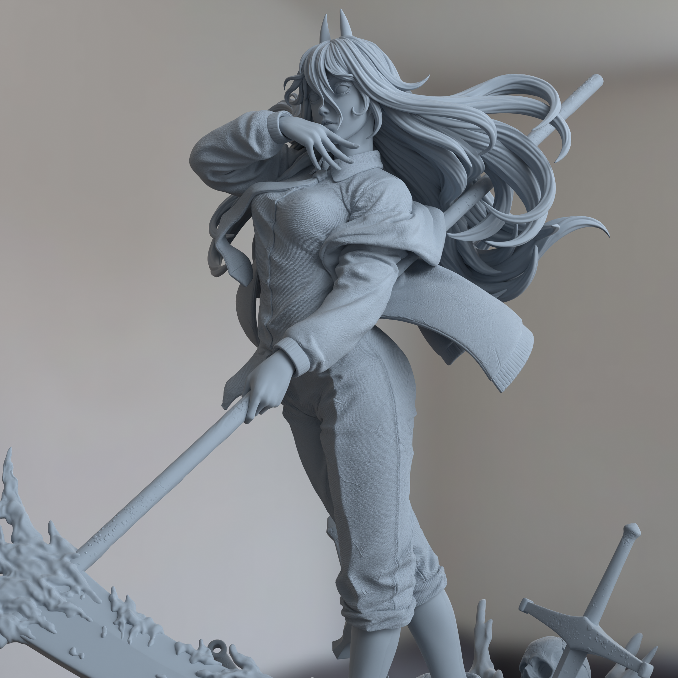 Power Chainsaw Man Figure 3D Printed Resin Model Kit