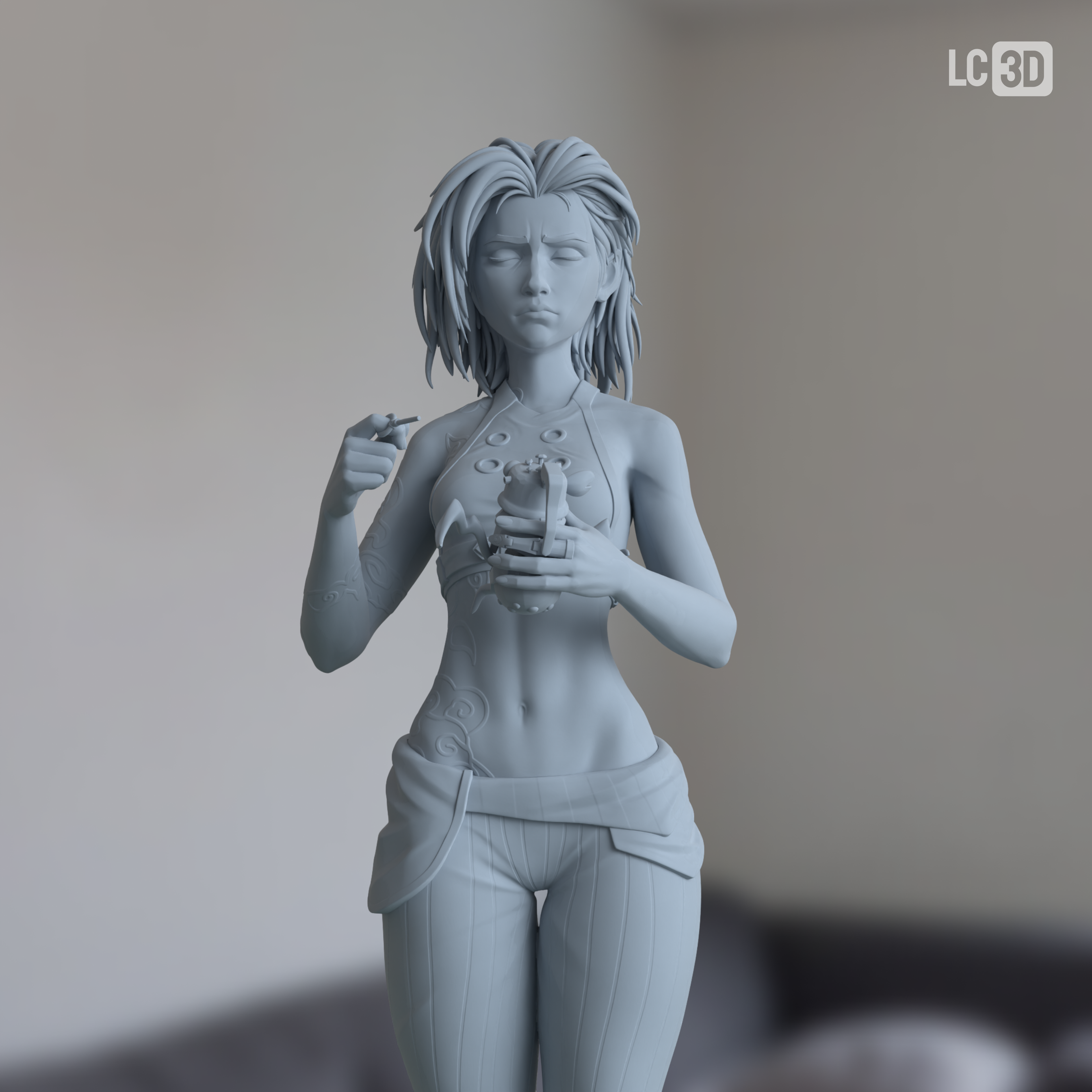 Broken Jinx Arcane Figure 3D Printed Resin Model Kit