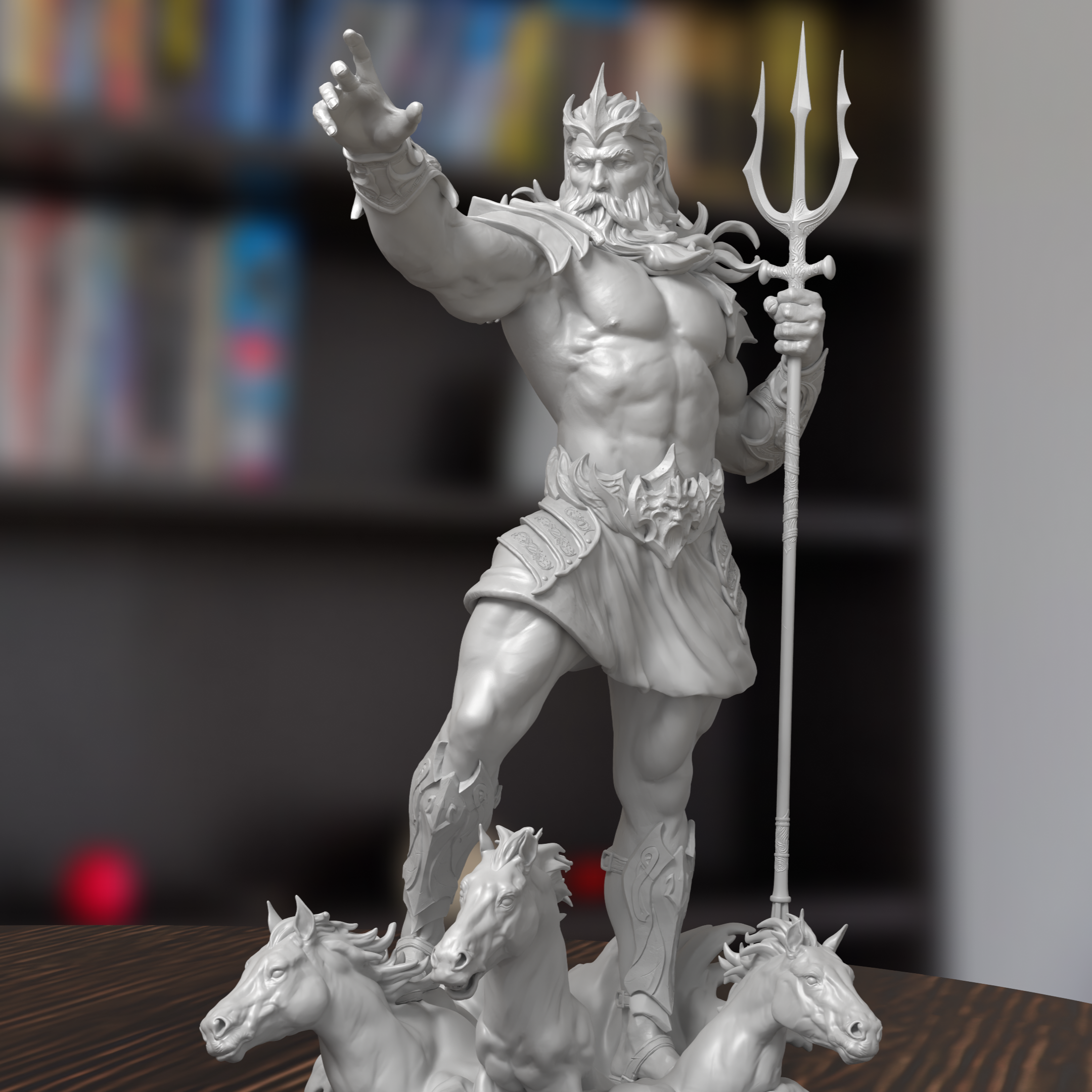 Poseidon The Greek God Figure 3D Printed Resin Model Kit