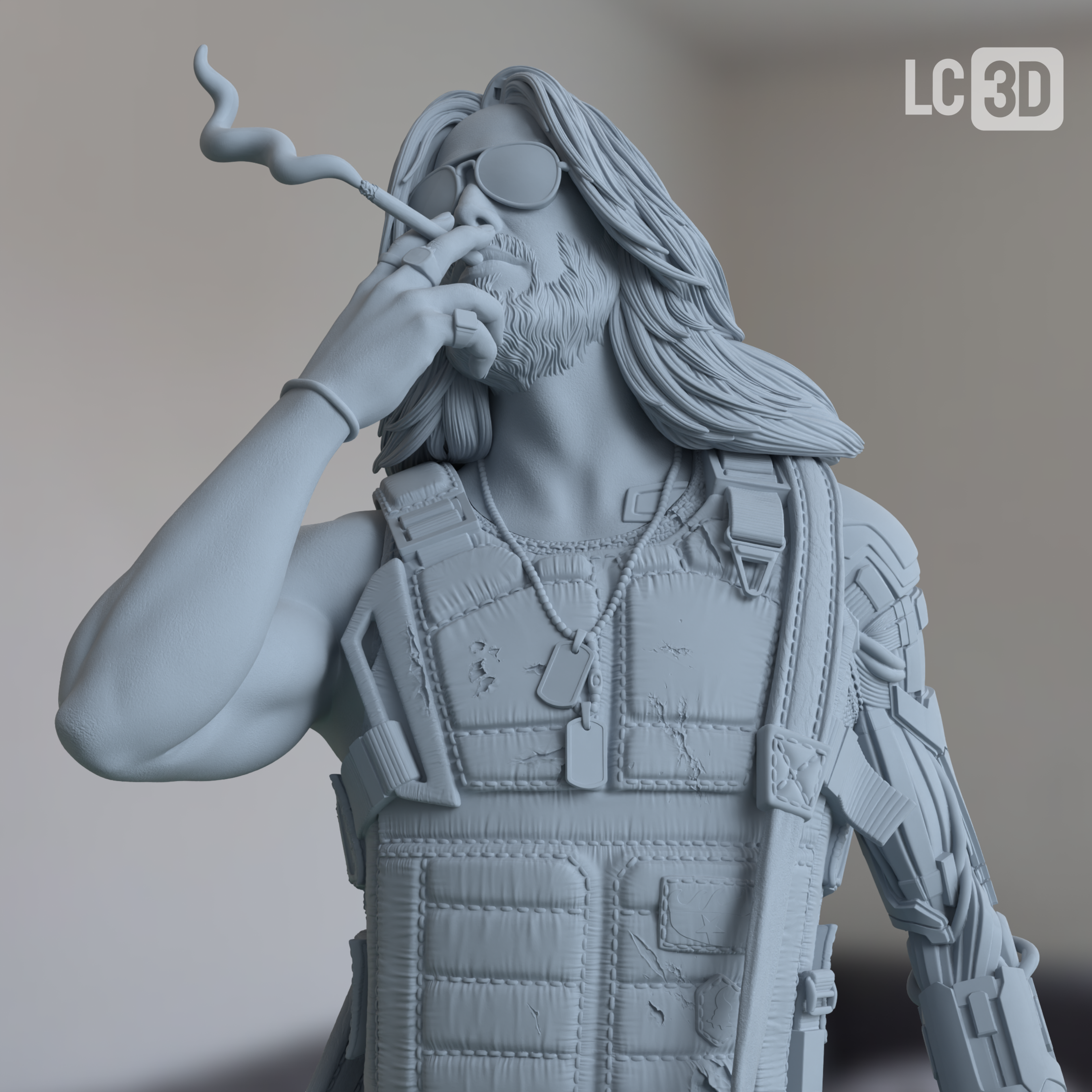 Johnny Silverhand Cyberpunk 2077 Figure 3D Printed Resin Model Kit