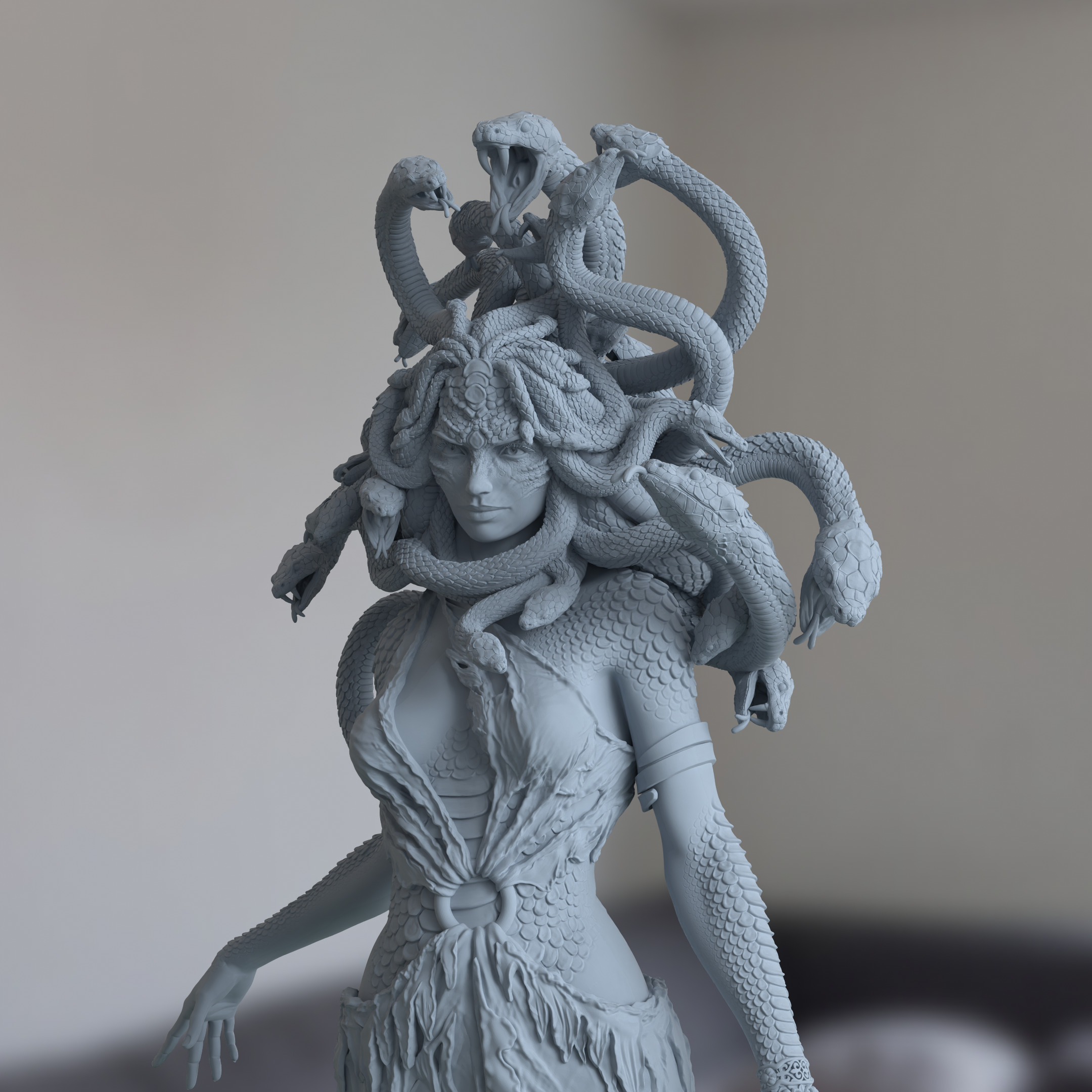 Medusa the Gorgon 3D Printed Resin Figure Model Kit