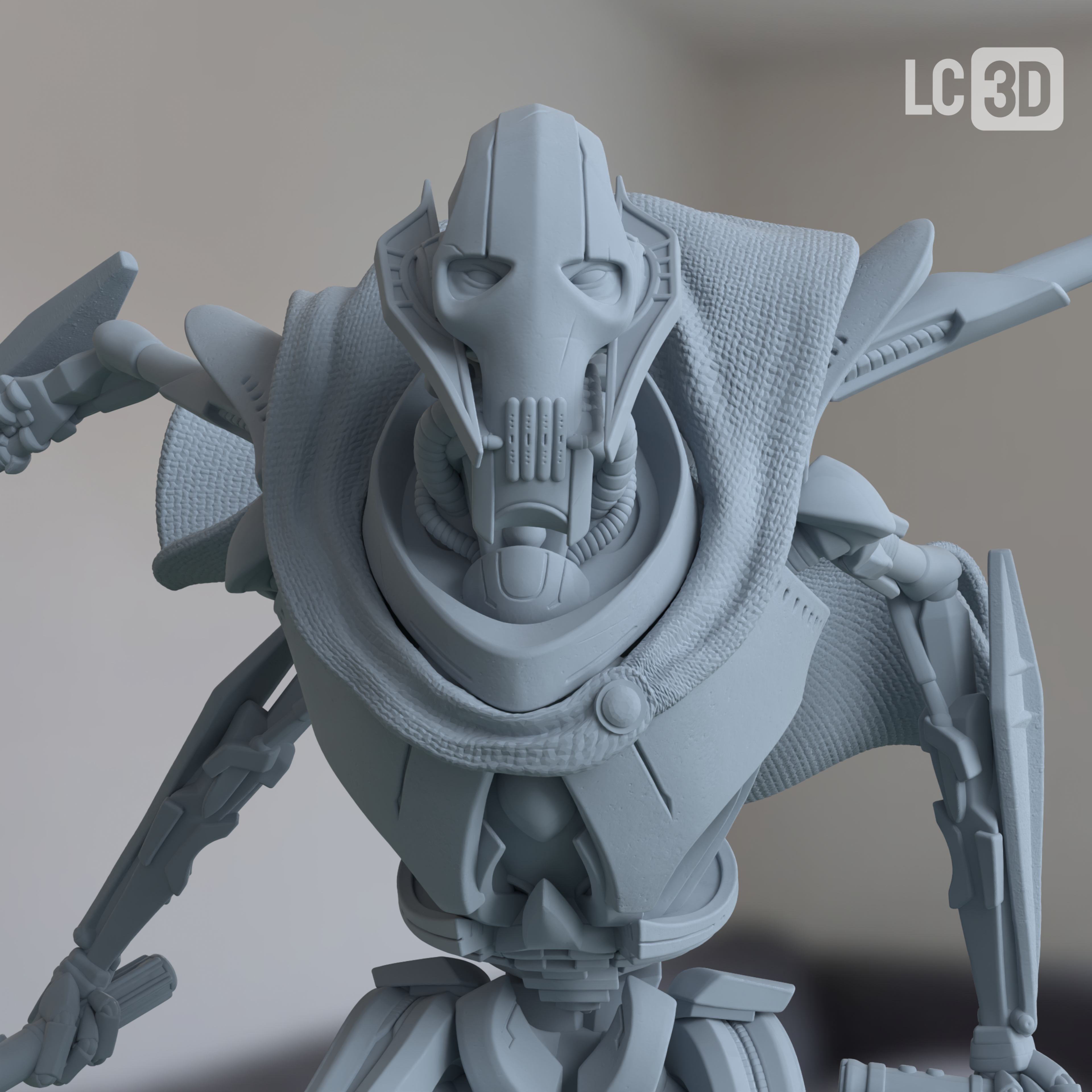 General Grievous Star Wars Figure 3D Printed Resin Model Kit
