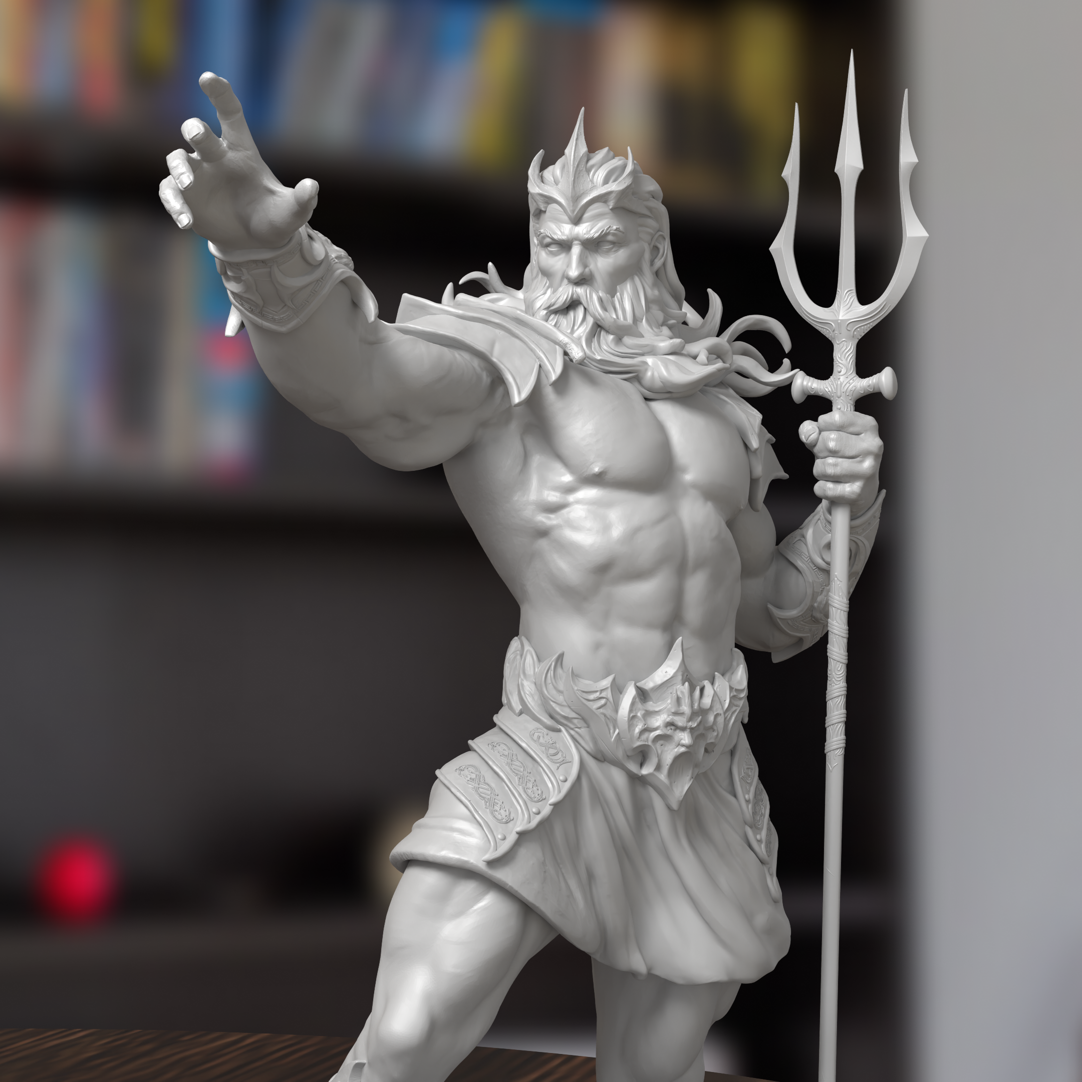Poseidon The Greek God Figure 3D Printed Resin Model Kit