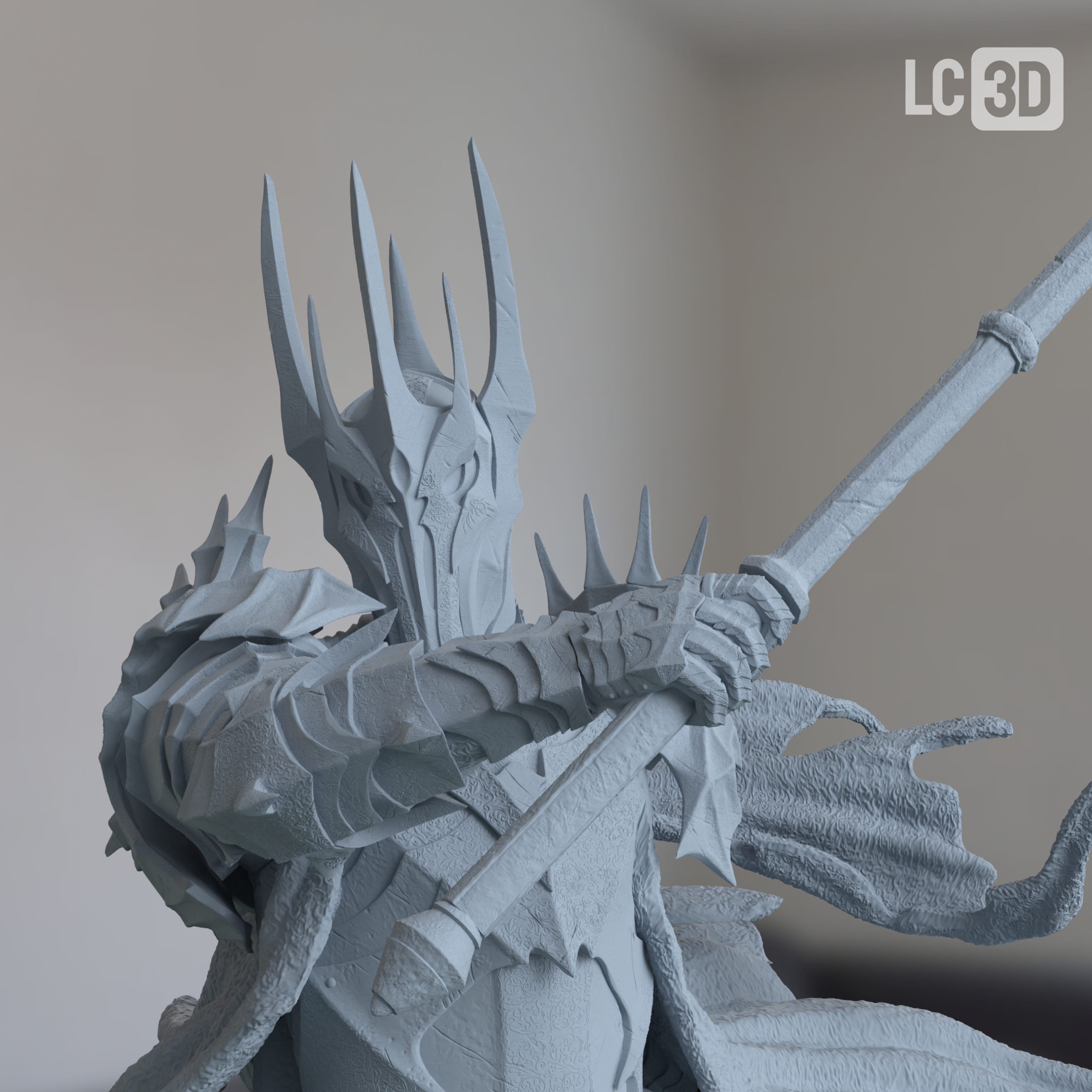 Sauron The Lord of the Rings Figure 3D Printed Resin Model Kit