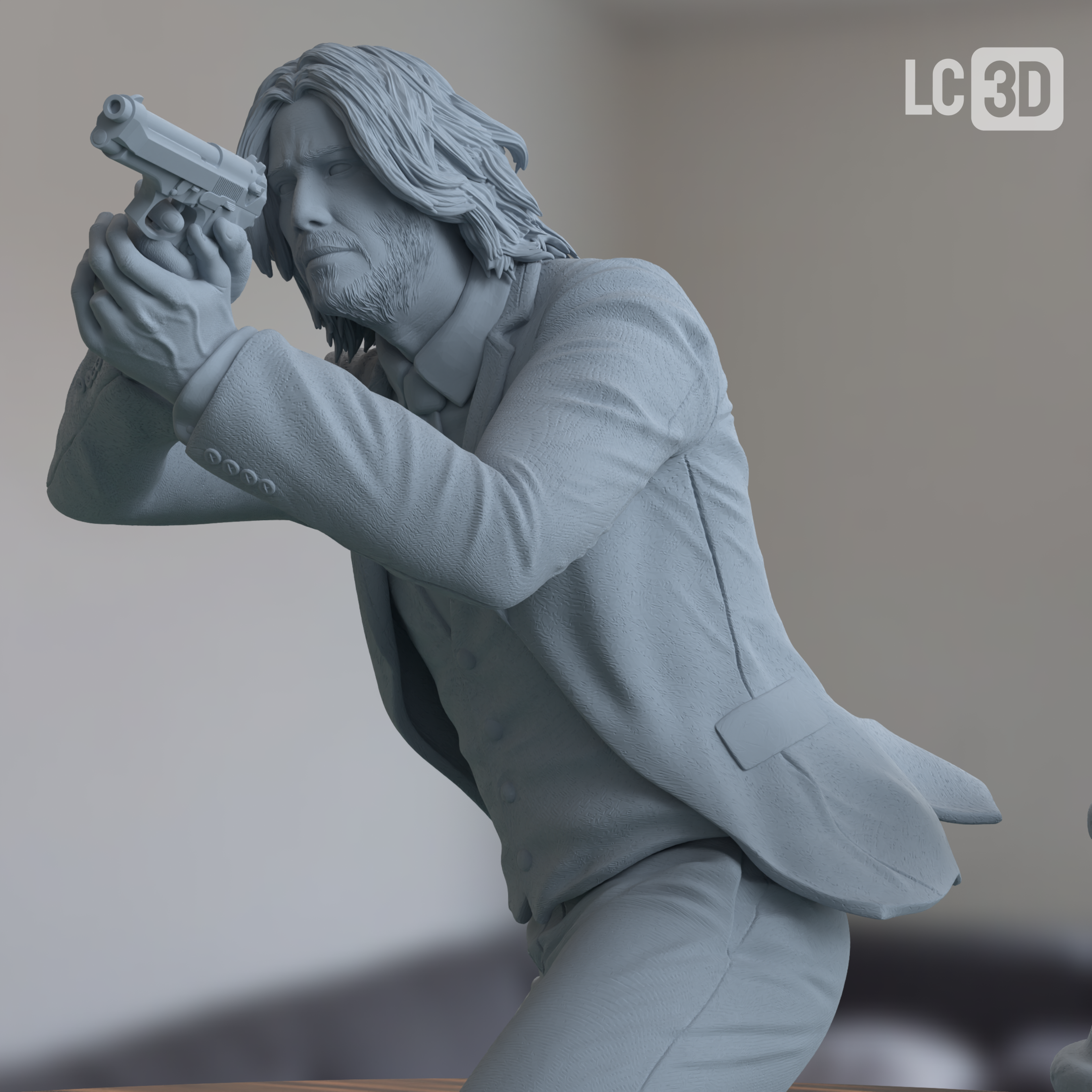John Wick Action Figure 3D Printed Resin Model Kit