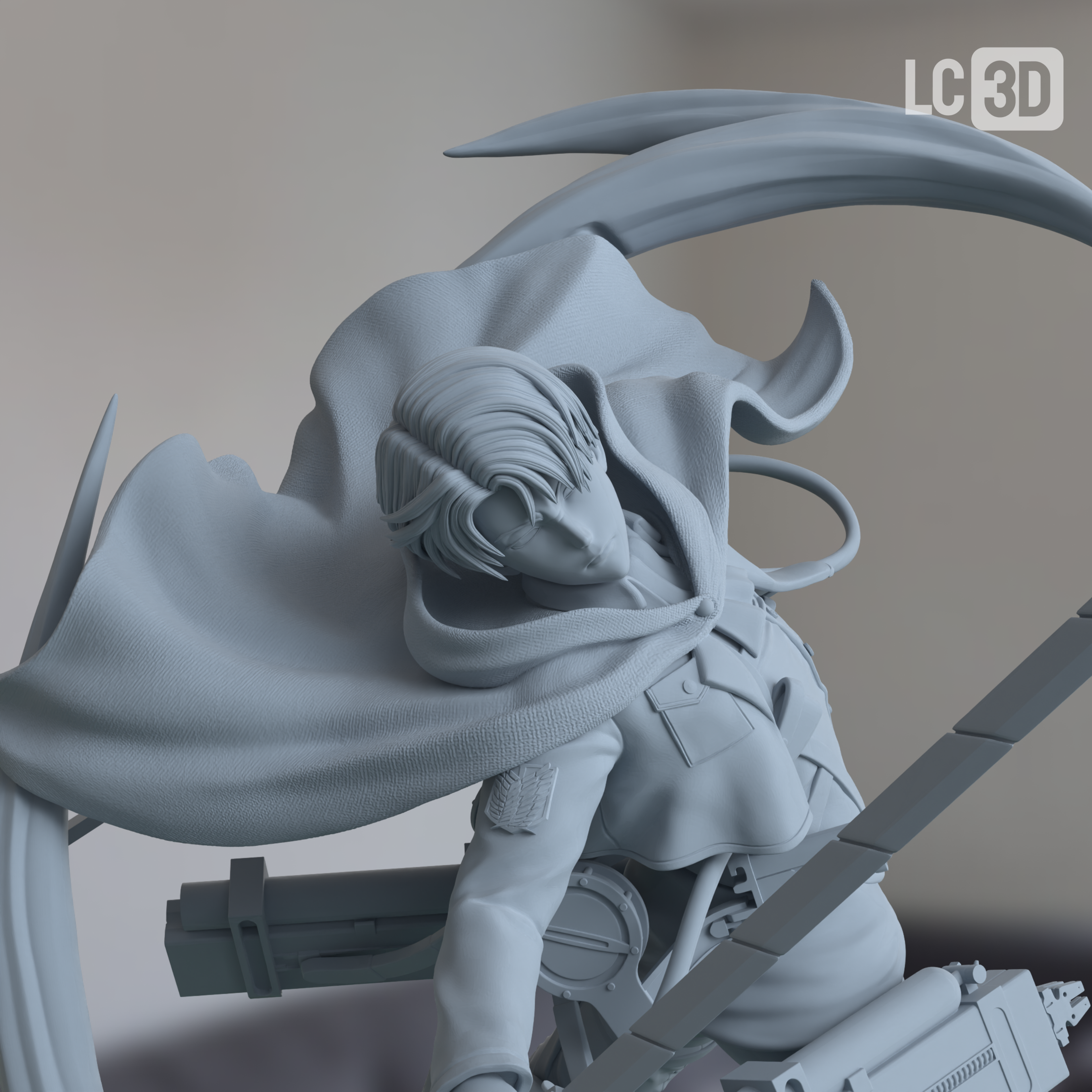 Levi Ackerman Attack On Titan Figure 3D Printed Resin Model Kit