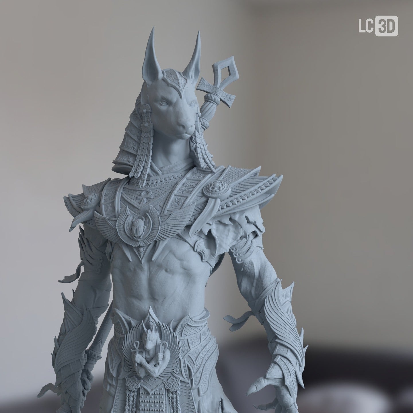 Anubis Egyptian God 3D Printed Resin Figure Model Kit