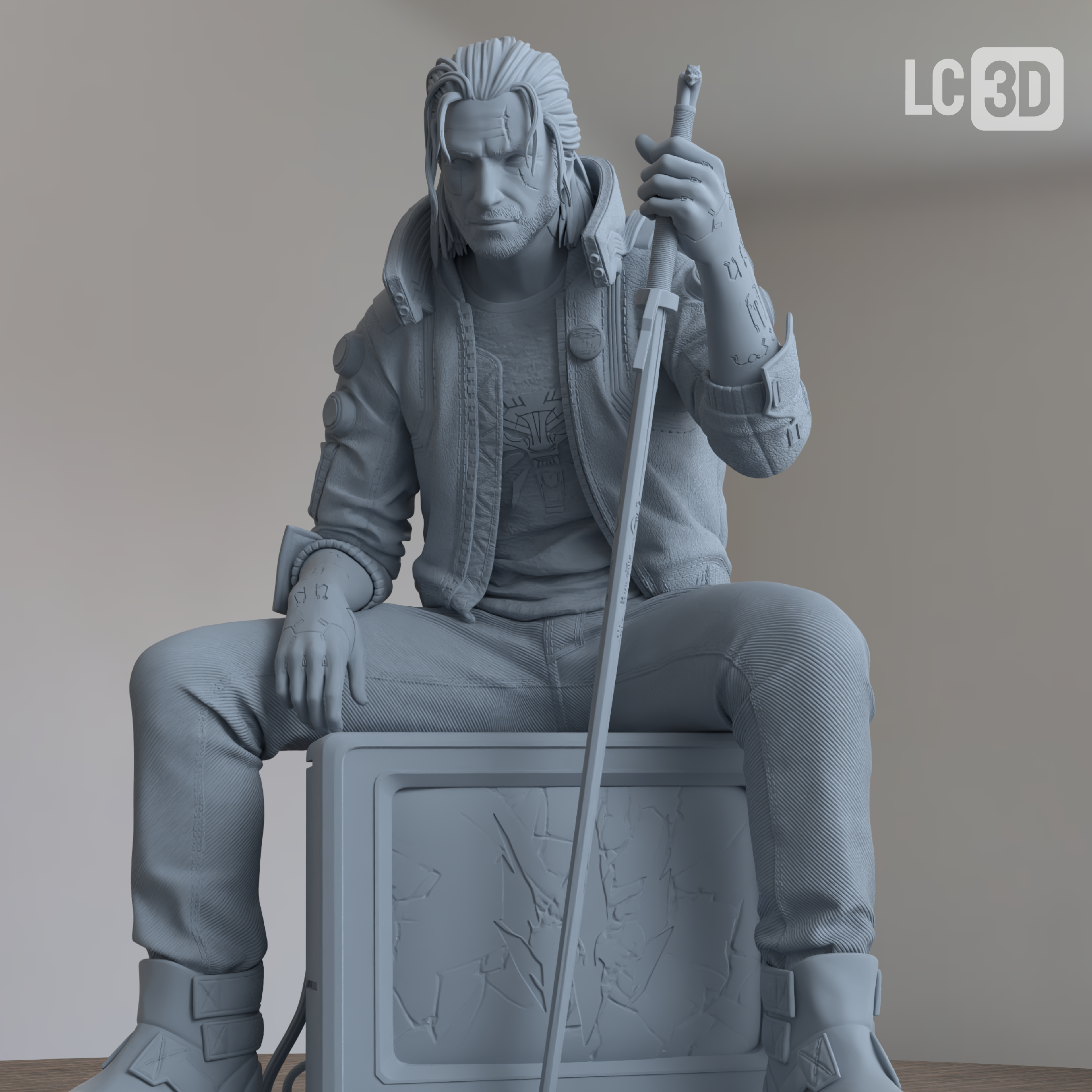 Geralt Ronin The Witcher Figure 3D Printed Resin Model Kit
