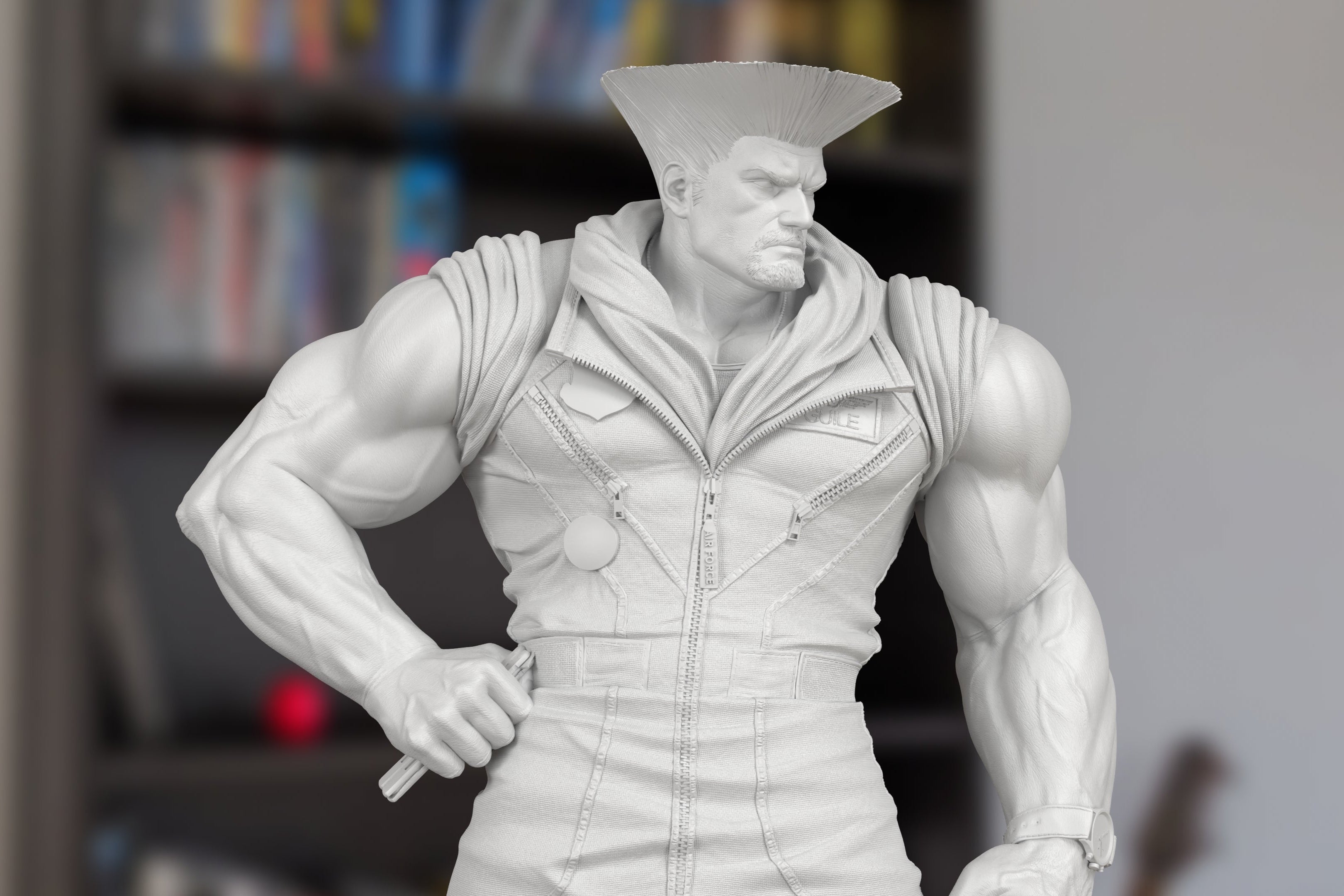Guile Street Fighter Figure 3D Printed Resin Model Kit