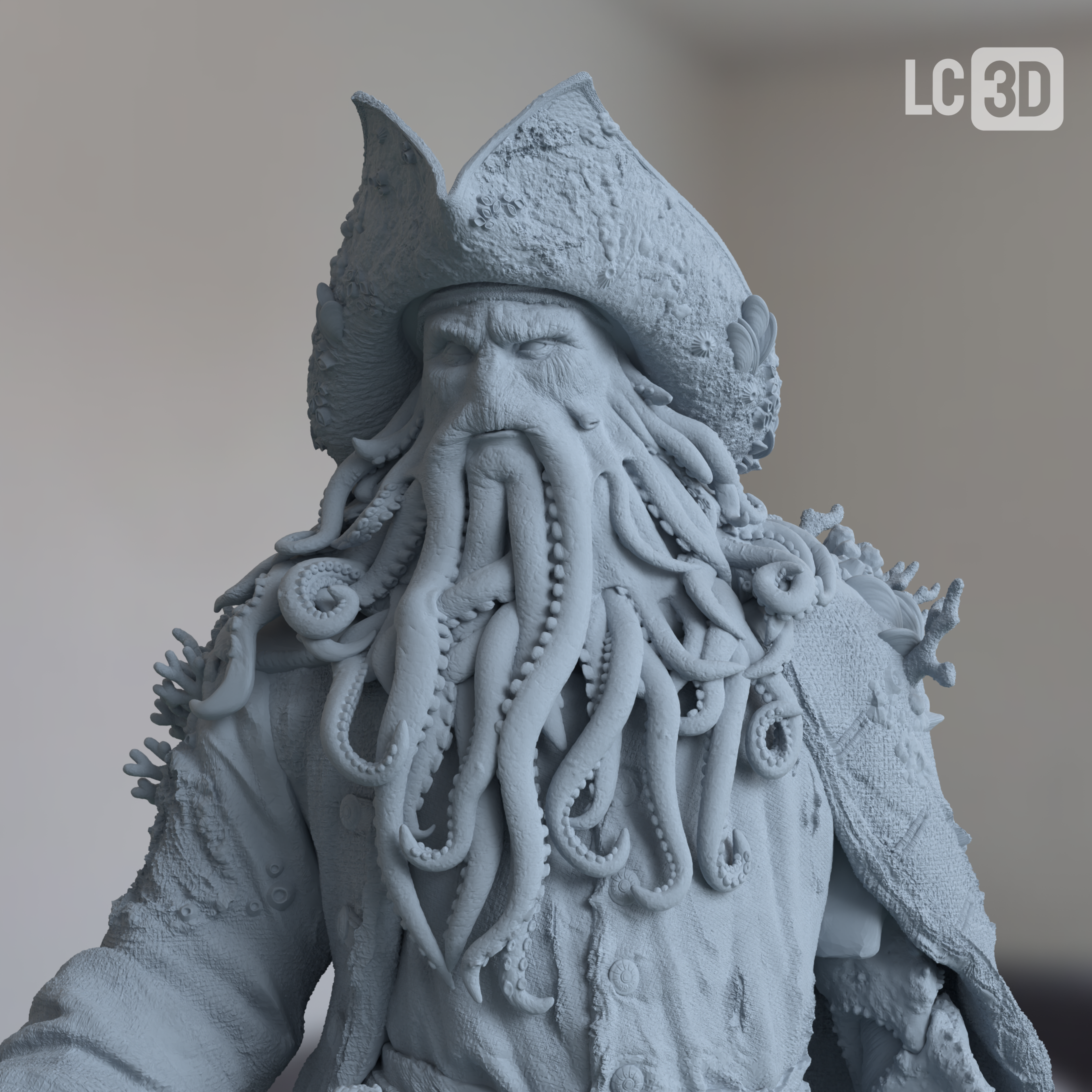 Davy Jones Pirates Of The Caribbean Figure 3D Printed Resin Model Kit