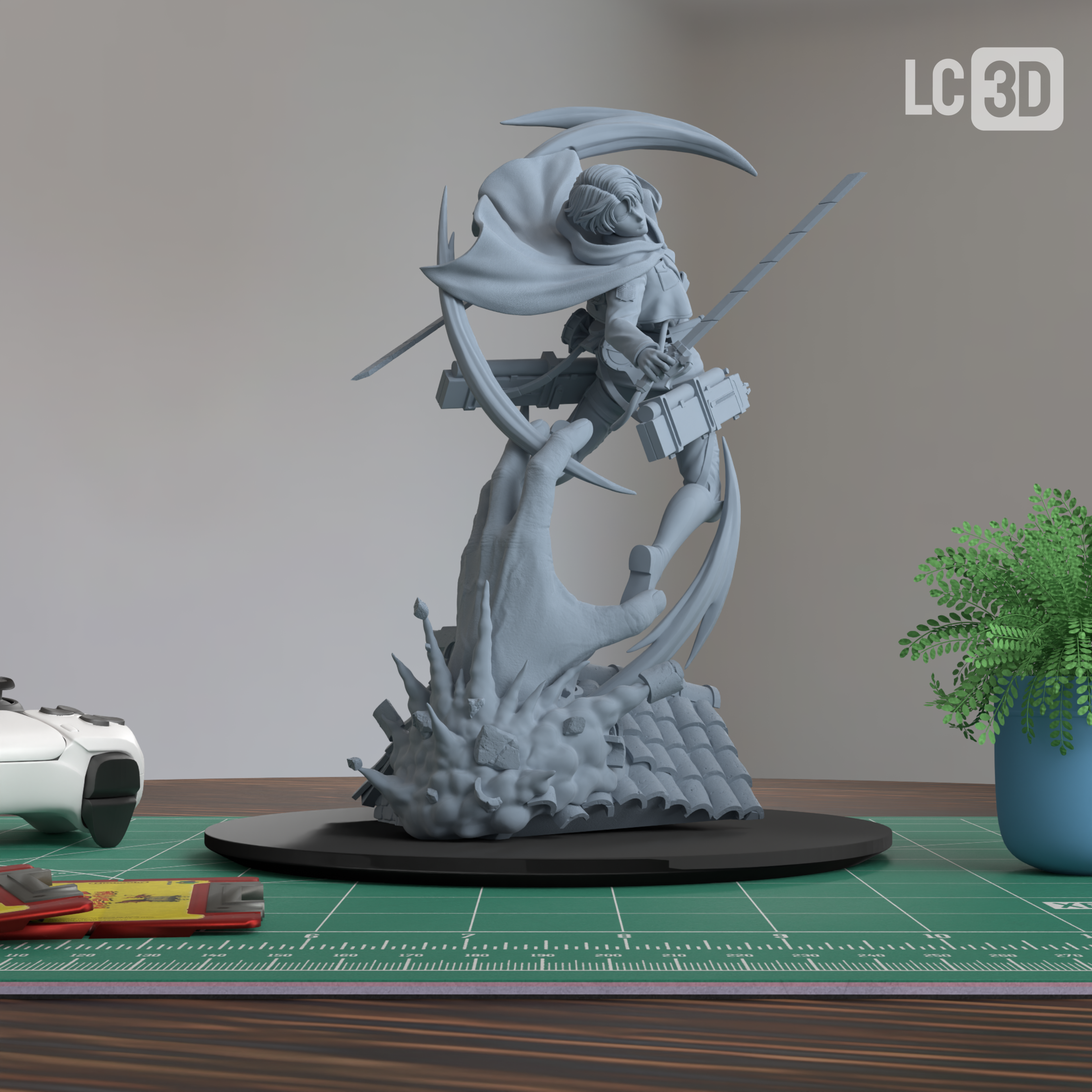 Levi Ackerman Attack On Titan Figure 3D Printed Resin Model Kit