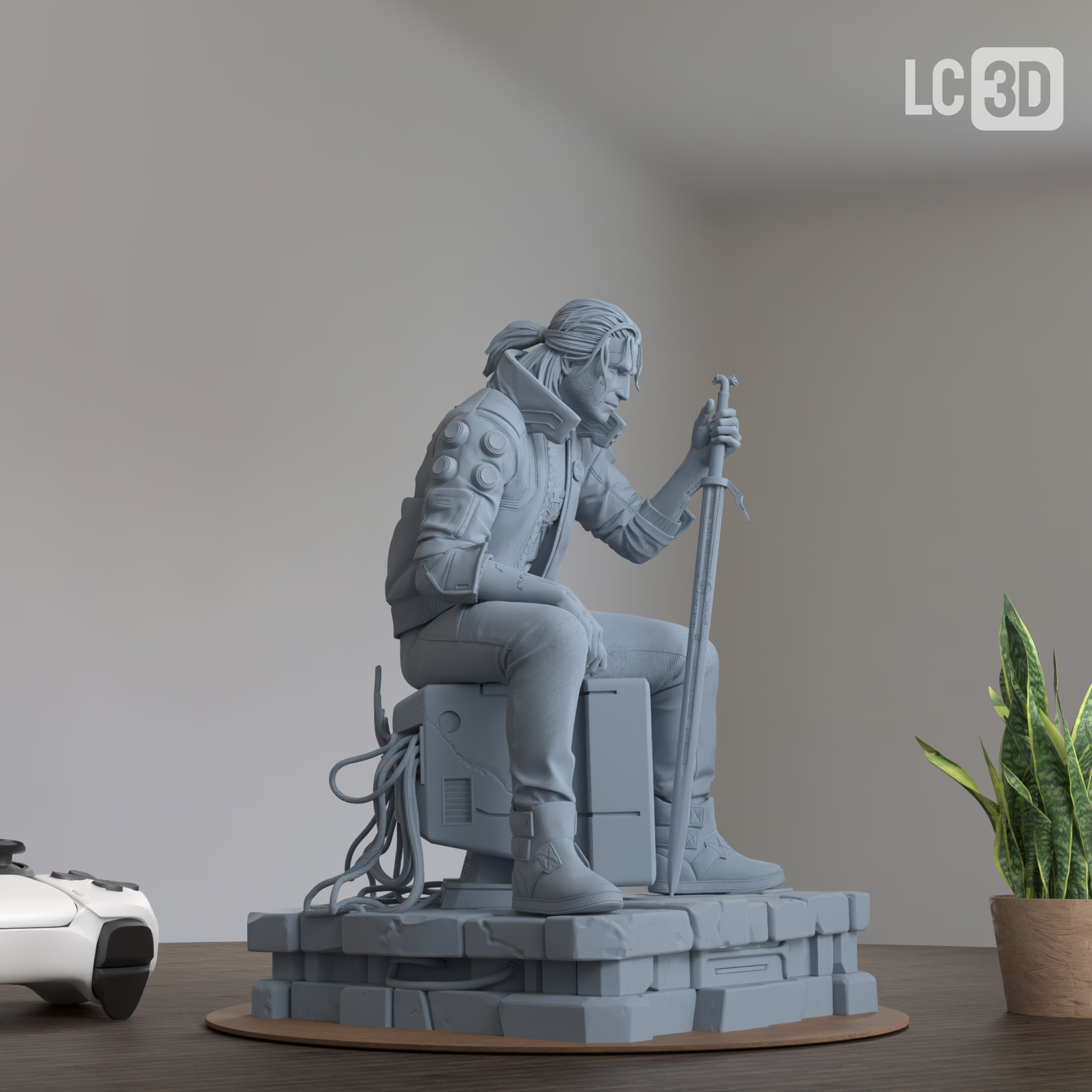 Geralt Ronin The Witcher Figure 3D Printed Resin Model Kit