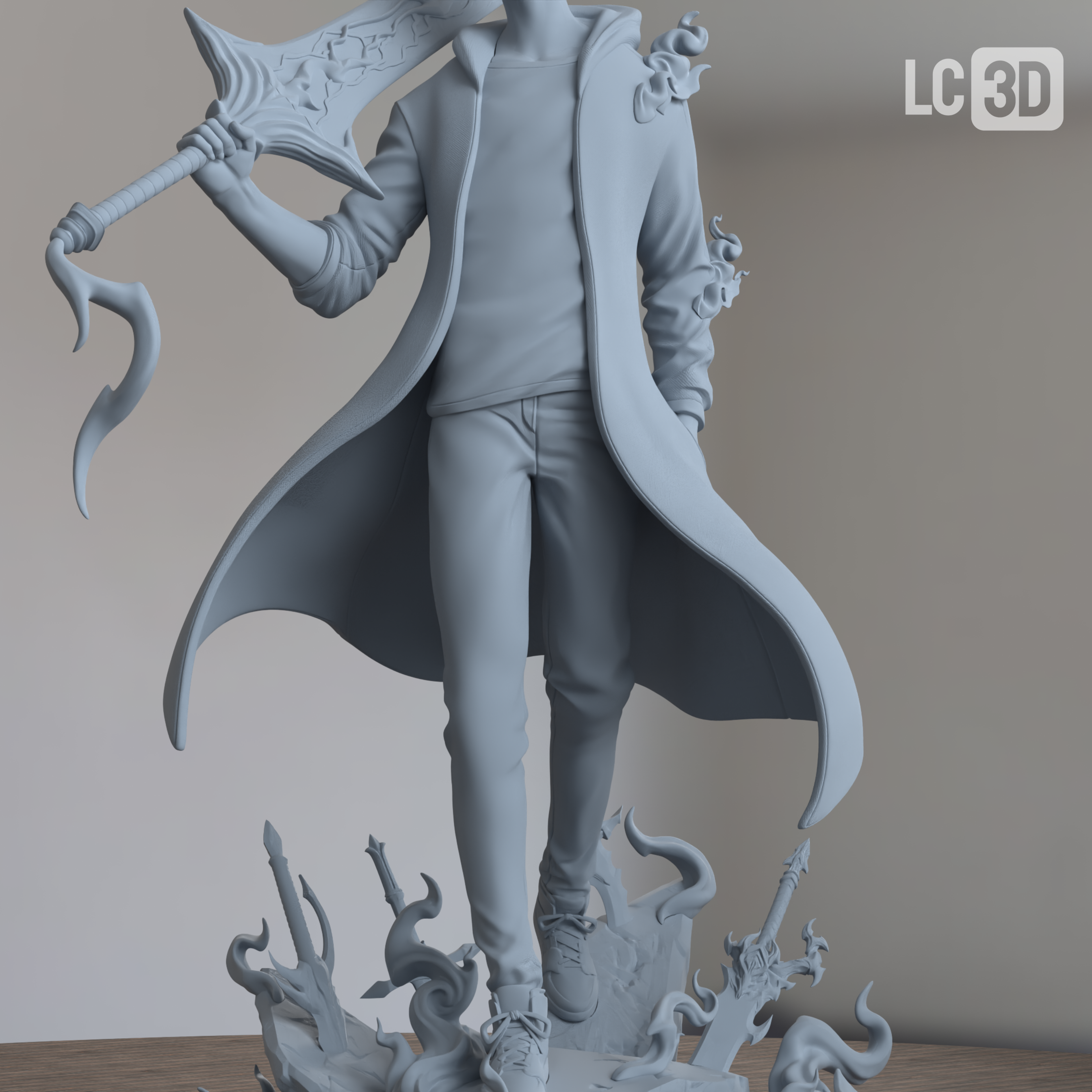 Sung Jinwoo Solo Leveling Figure 3D Printed Resin Model Kit