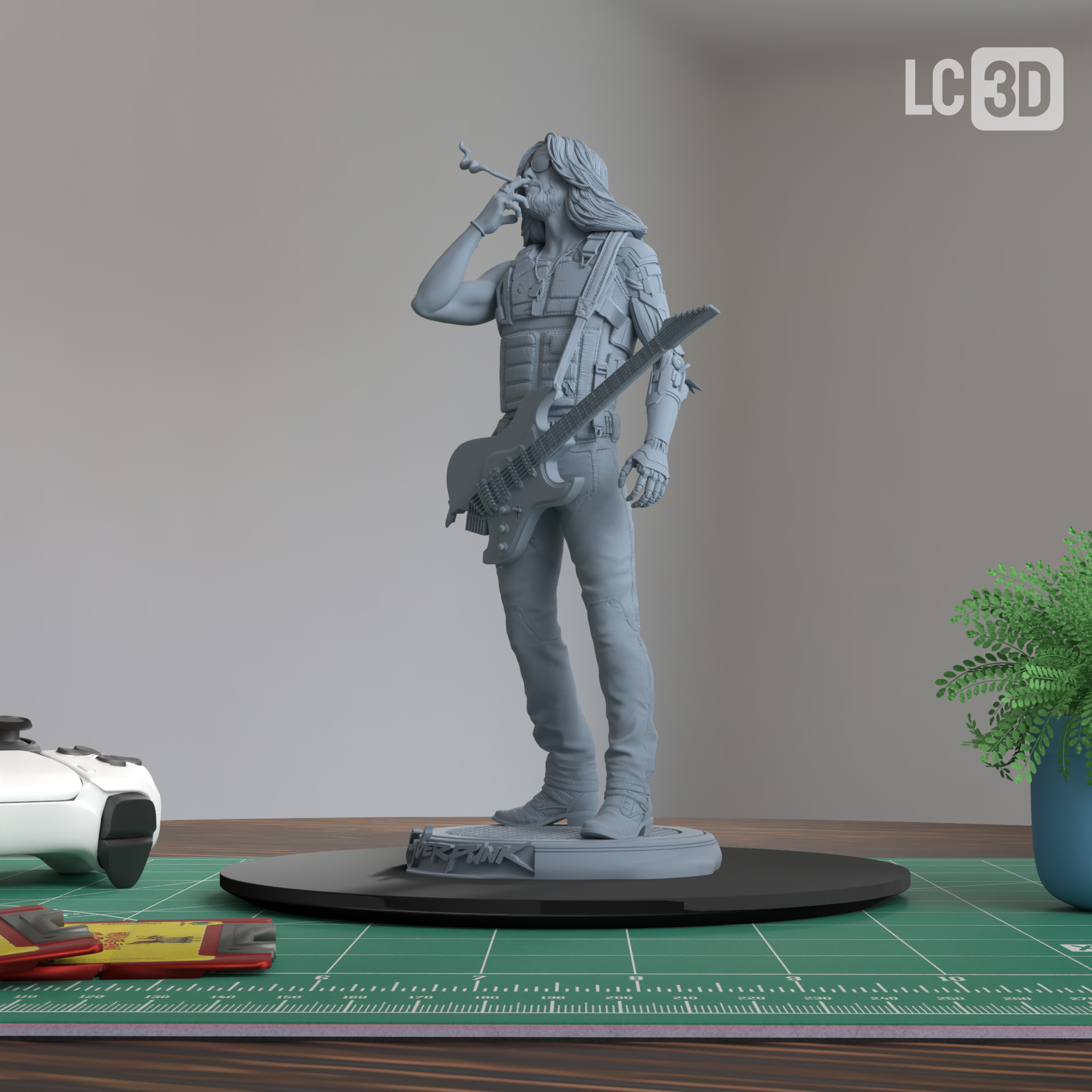 Johnny Silverhand Cyberpunk 2077 Figure 3D Printed Resin Model Kit