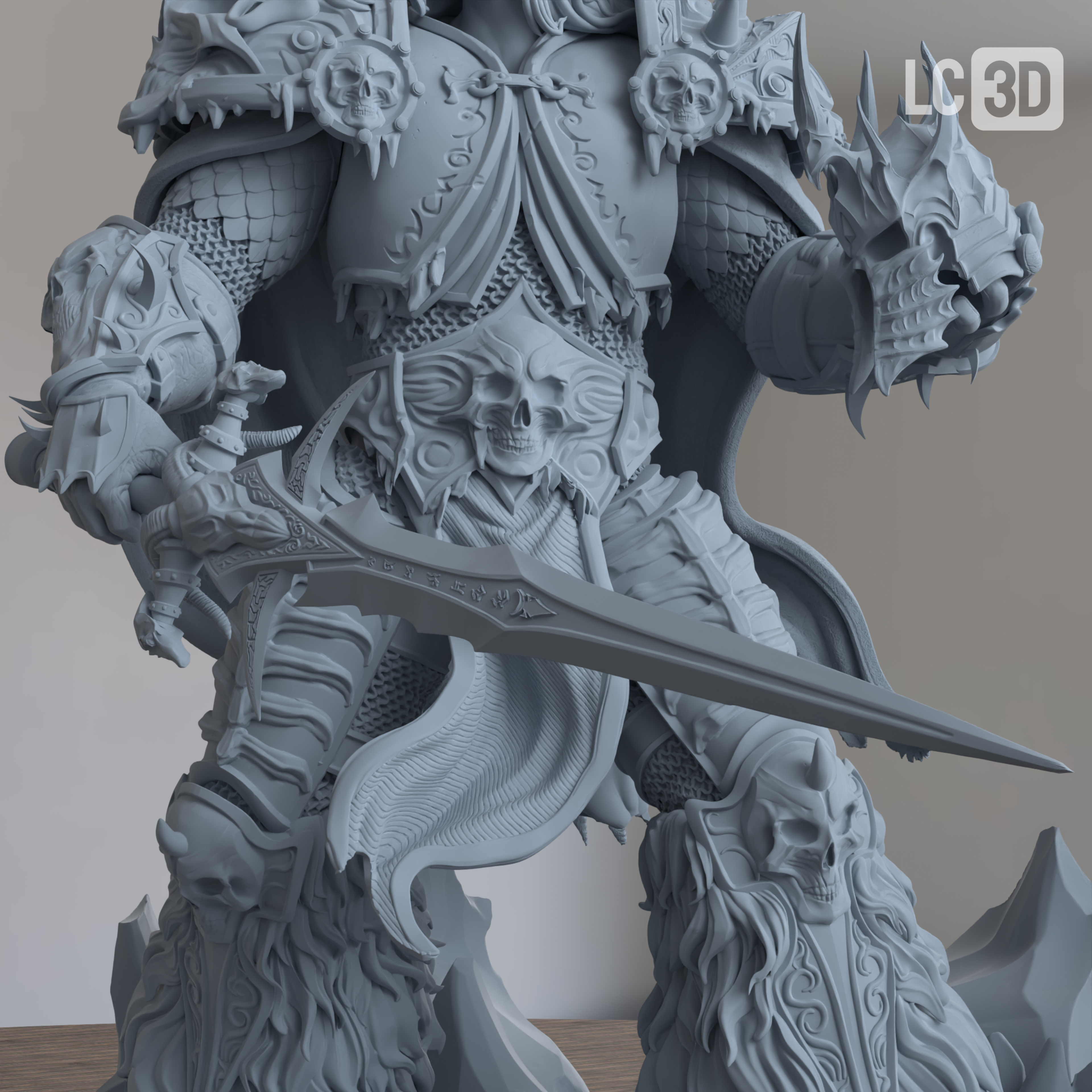 Arthas The Lich King World Of Warcraft Figure 3D Printed Resin Model Kit