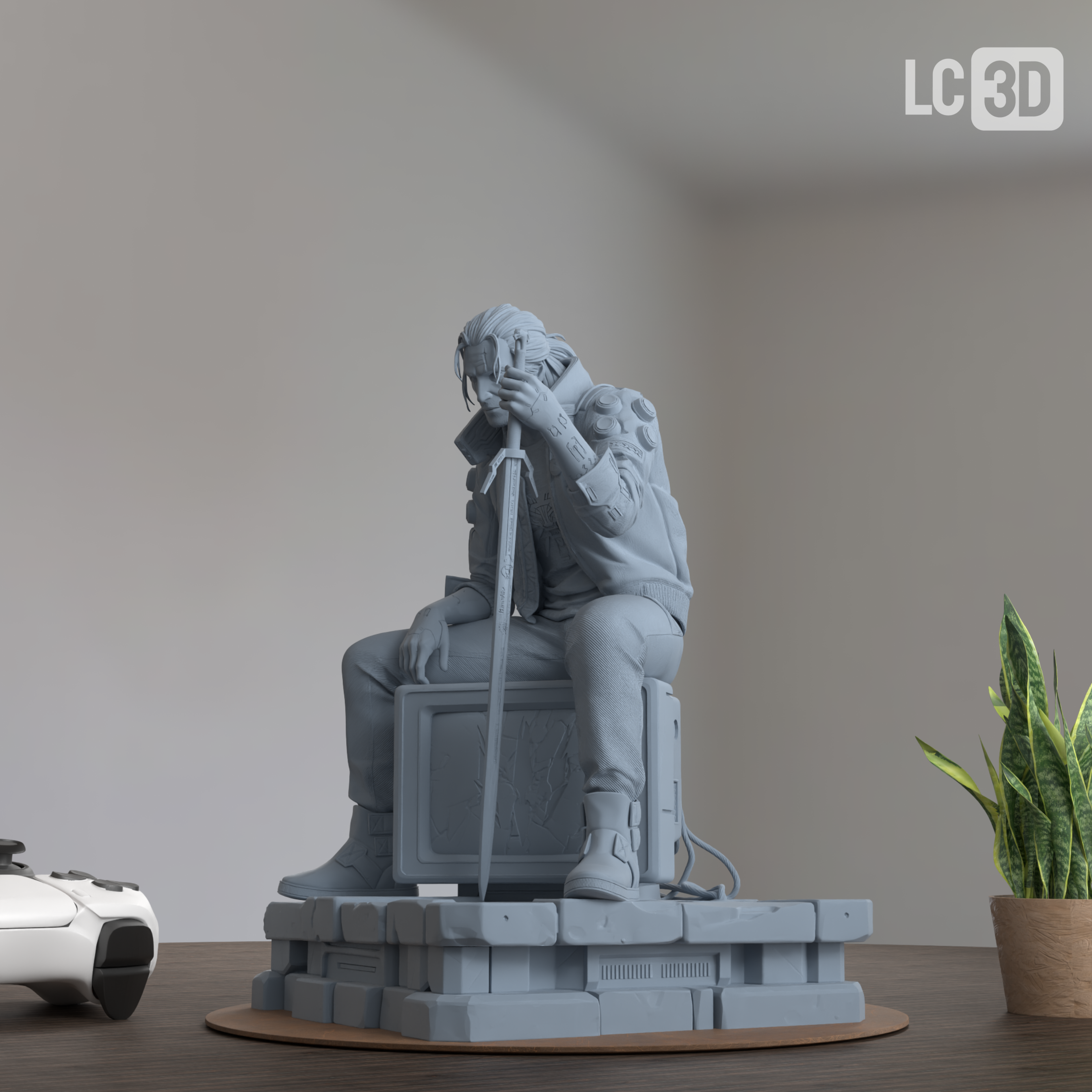 Geralt Ronin The Witcher Figure 3D Printed Resin Model Kit