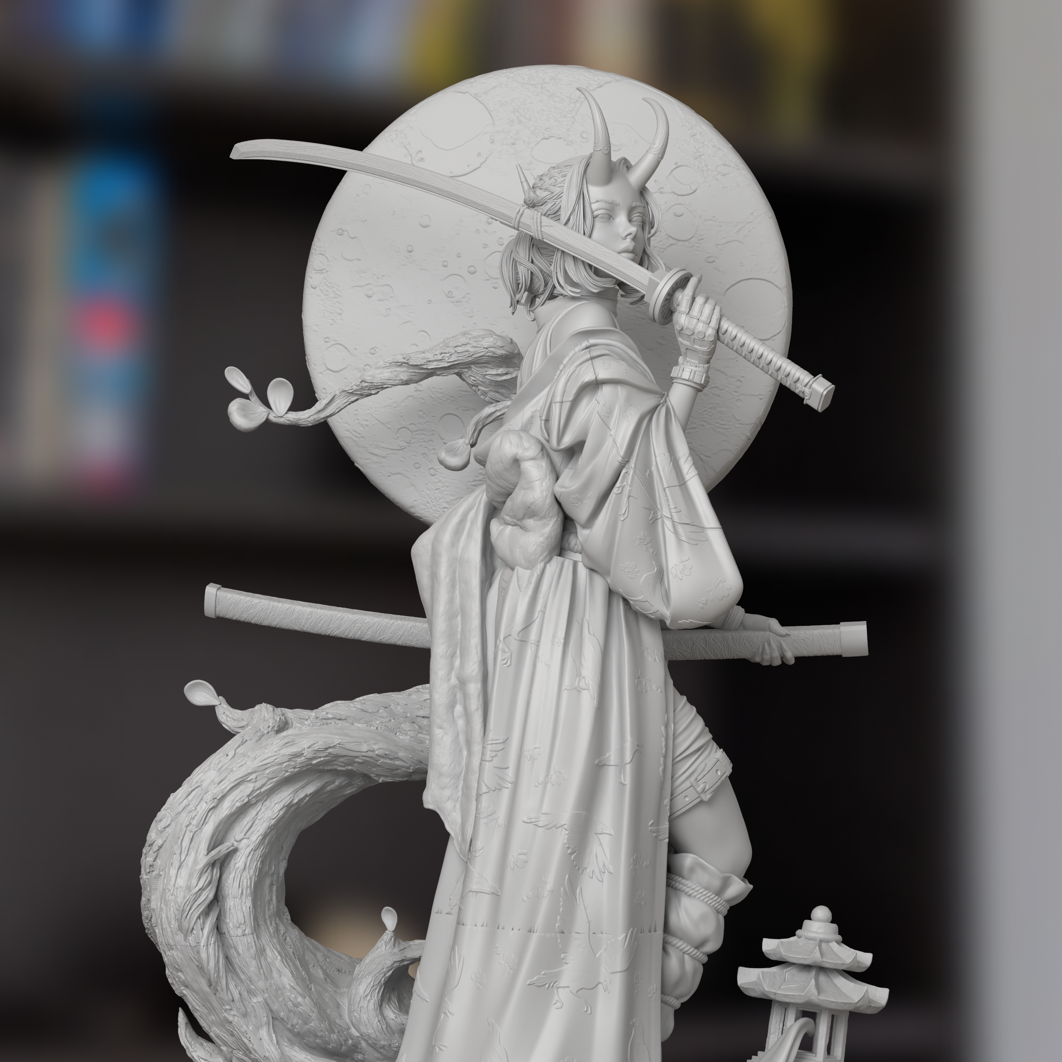 Oni Demon Japanese Mythology Figure 3D Printed Resin Model Kit