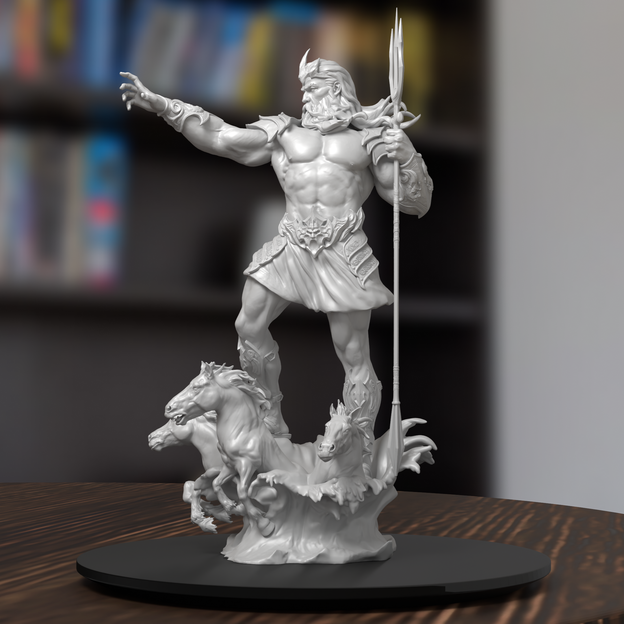 Poseidon The Greek God Figure 3D Printed Resin Model Kit