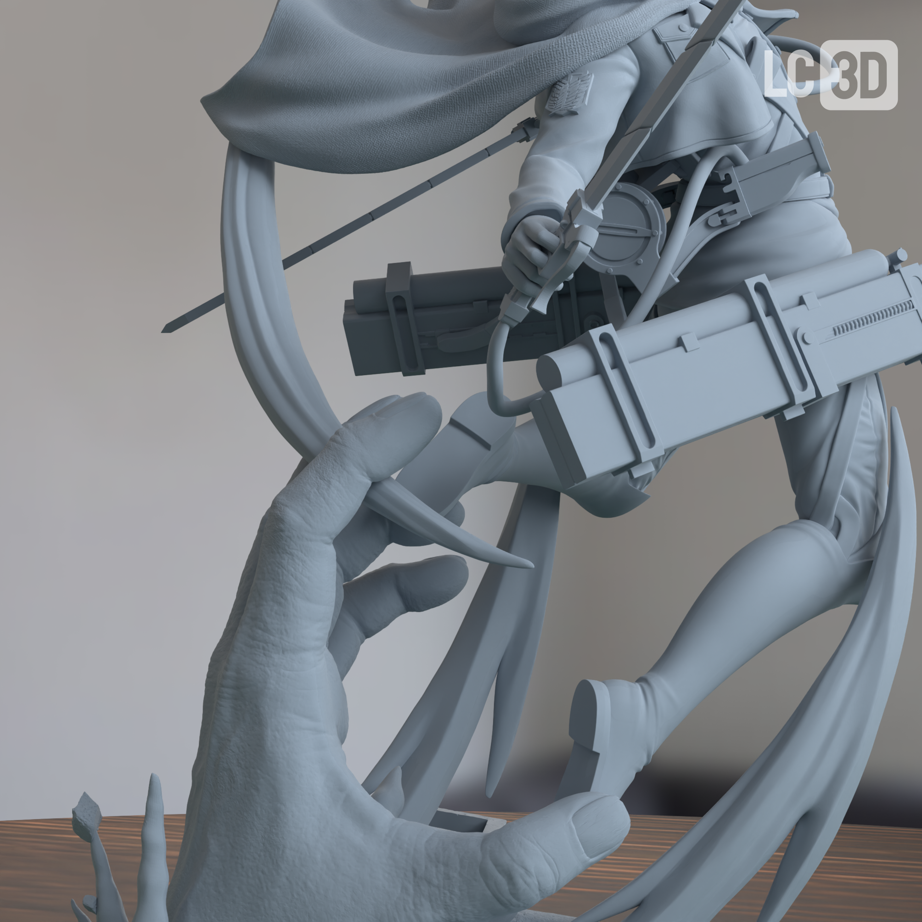 Levi Ackerman Attack On Titan Figure 3D Printed Resin Model Kit