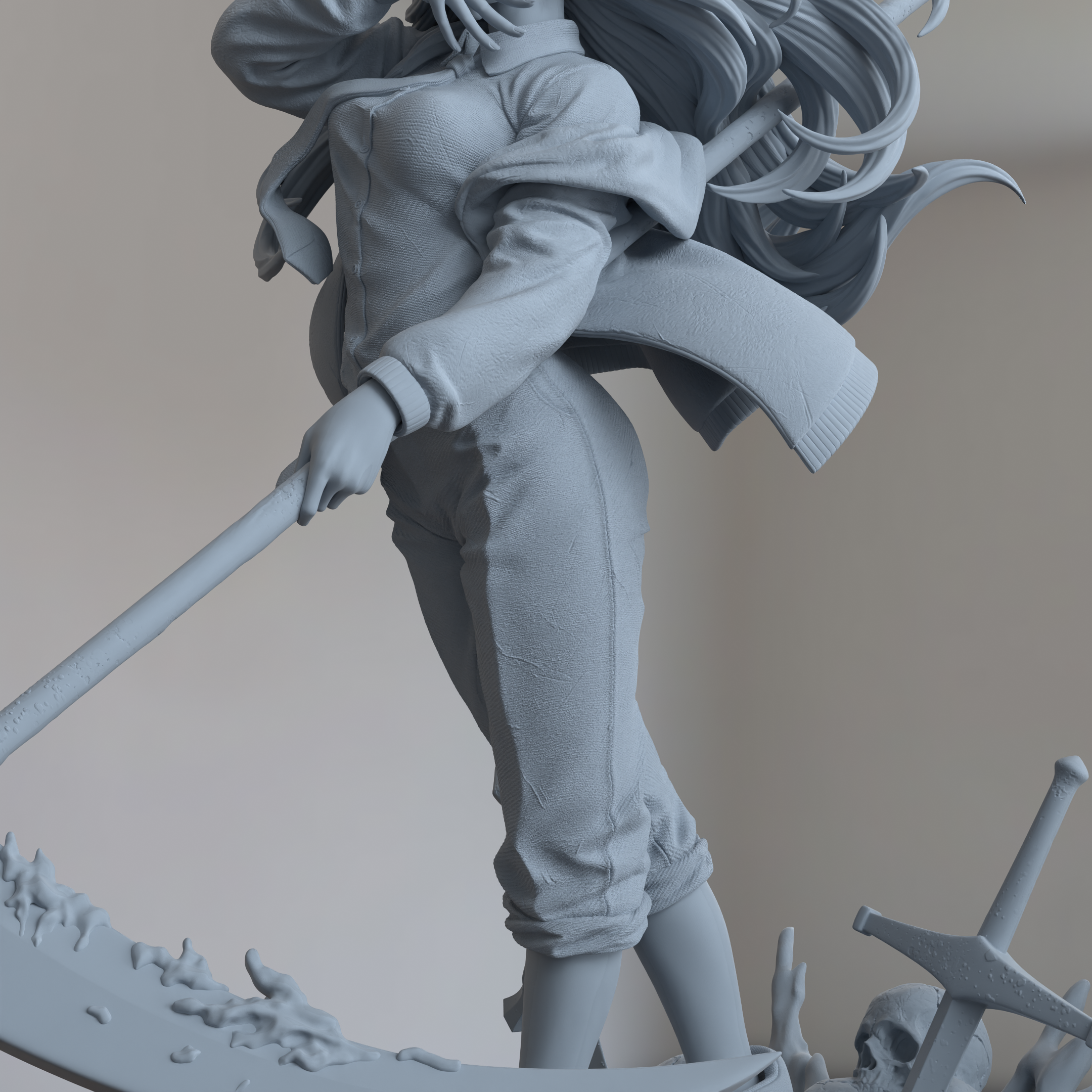 Power Chainsaw Man Figure 3D Printed Resin Model Kit
