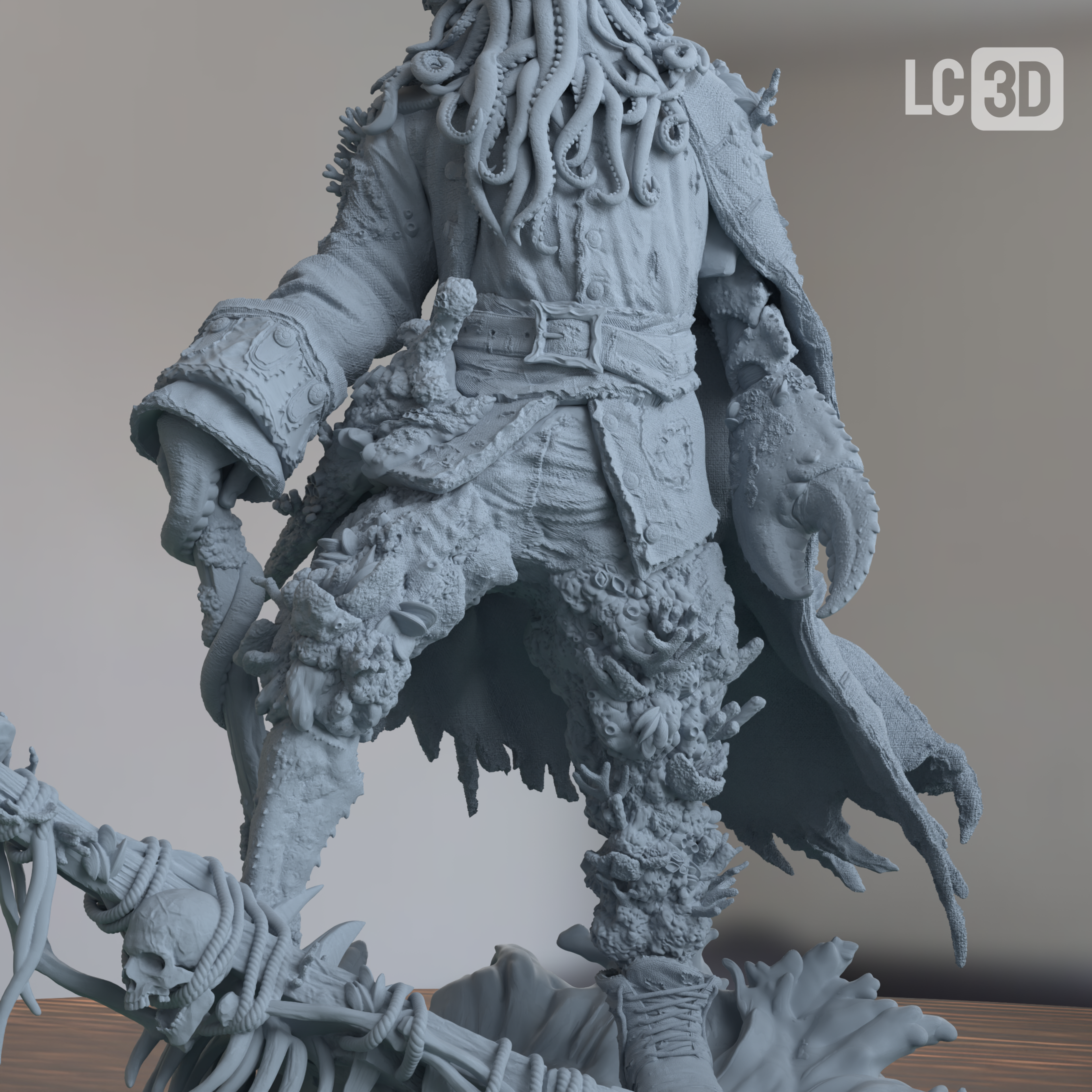 Davy Jones Pirates Of The Caribbean Figure 3D Printed Resin Model Kit