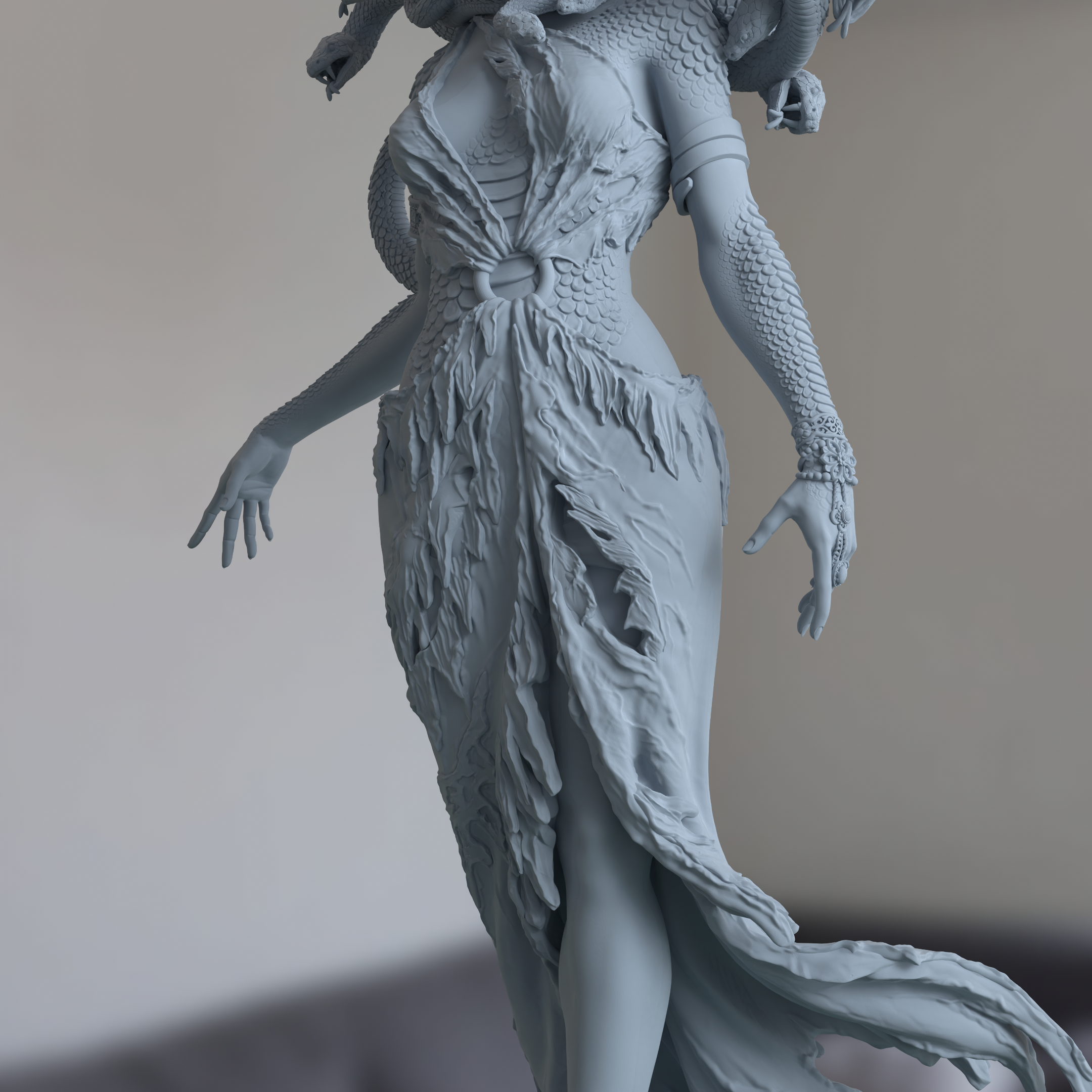 Medusa the Gorgon 3D Printed Resin Figure Model Kit