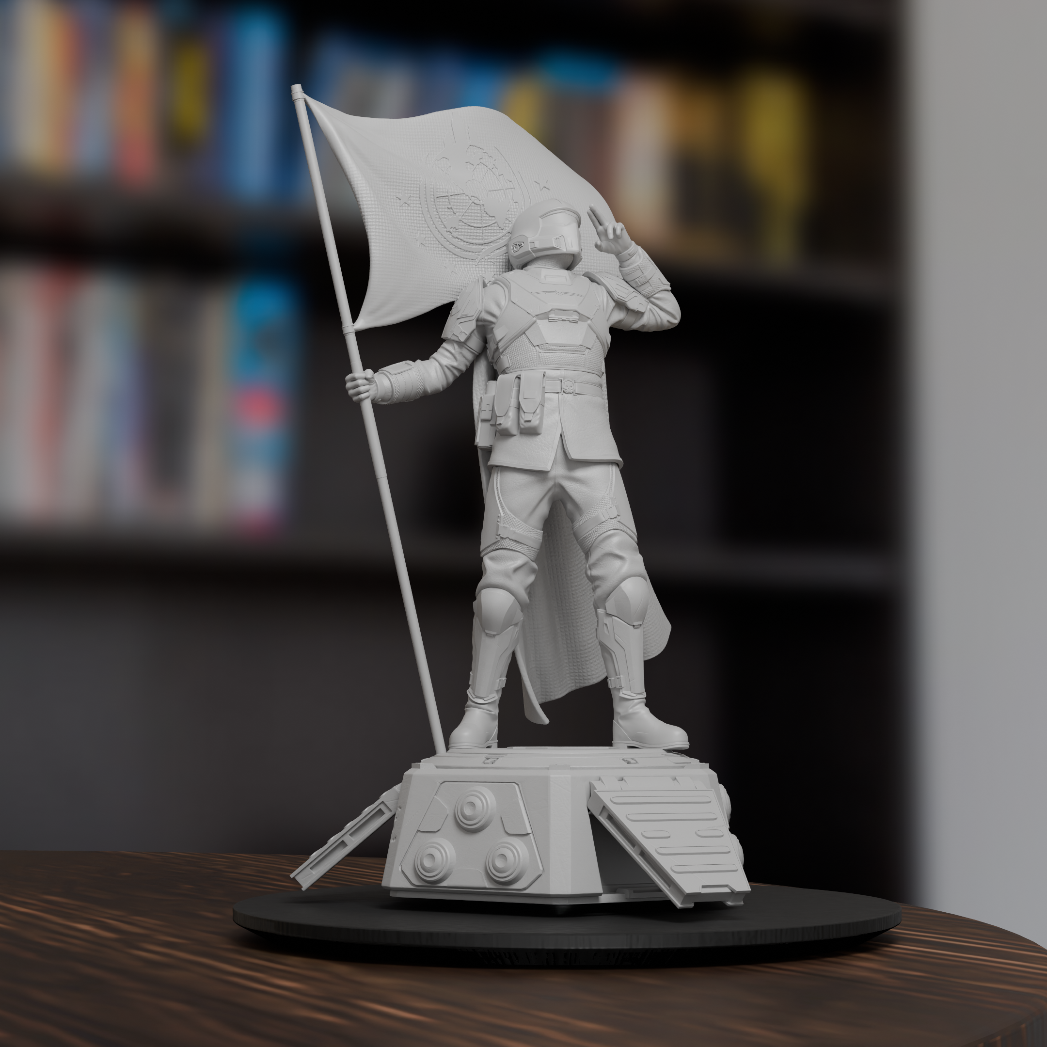 The Helldiver Soldier Gaming Figure 3D Printed Resin Model Kit