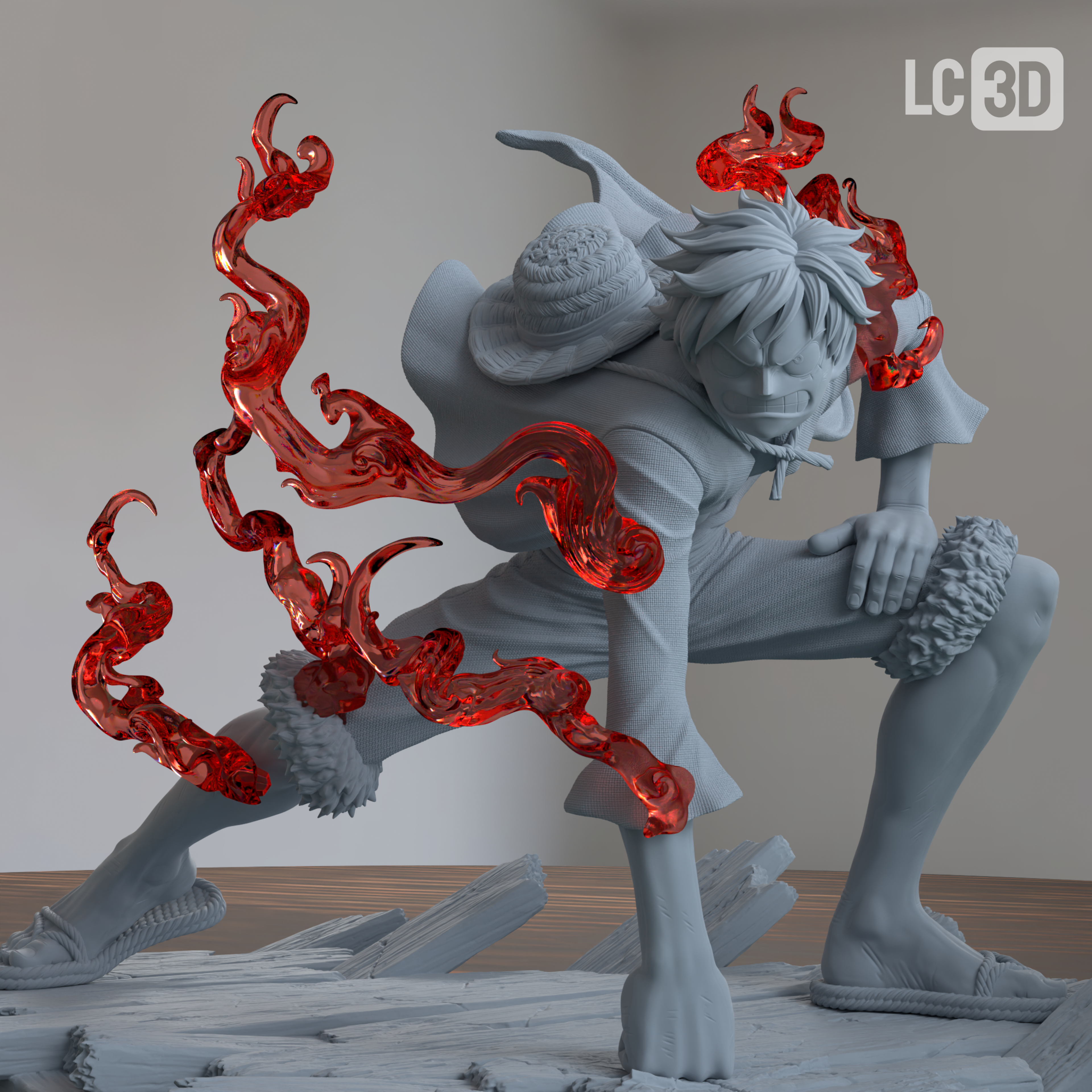 Luffy One Piece Figure 3D Printed Resin Model Kit