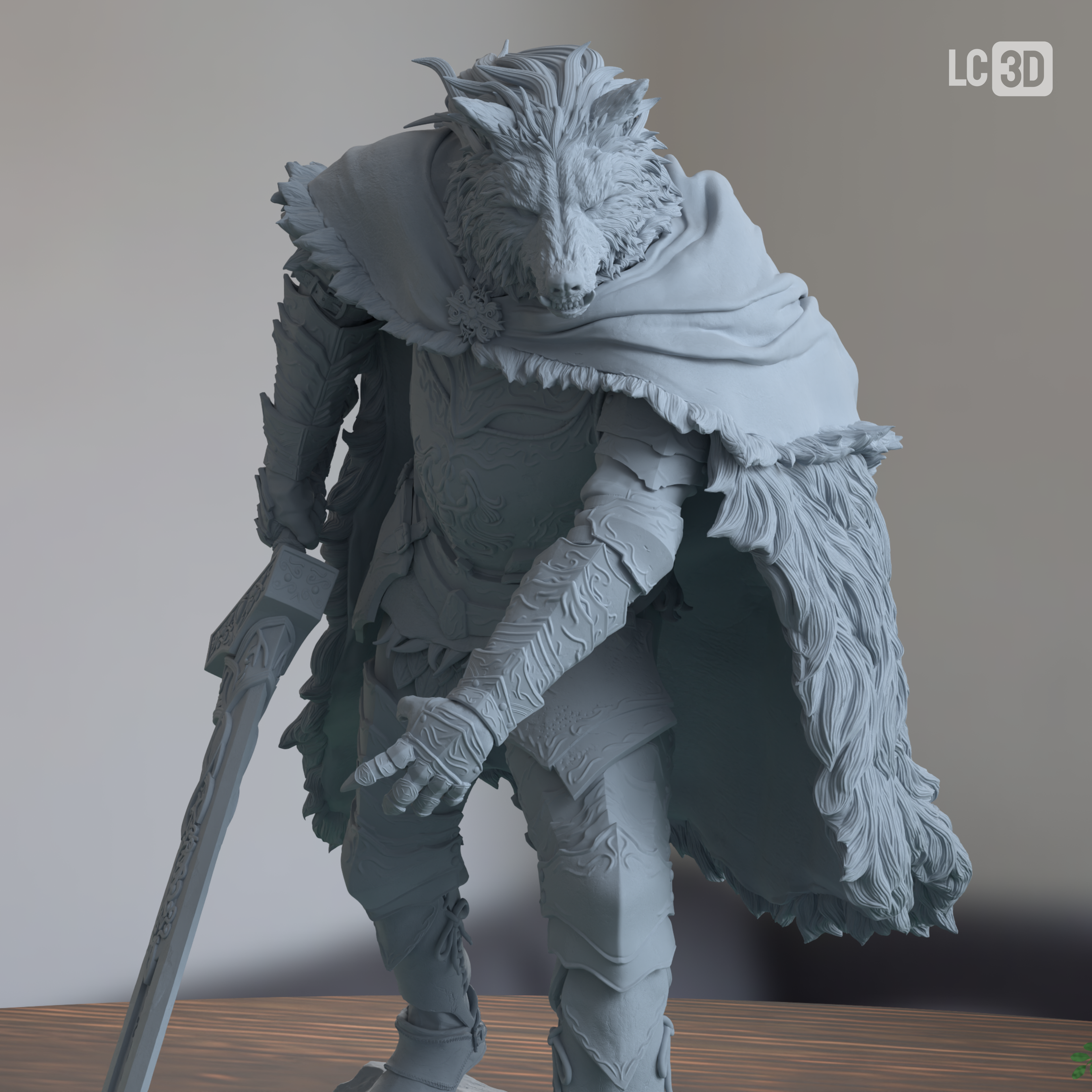 Blaidd Elden Ring Figure 3D Printed Resin Model Kit