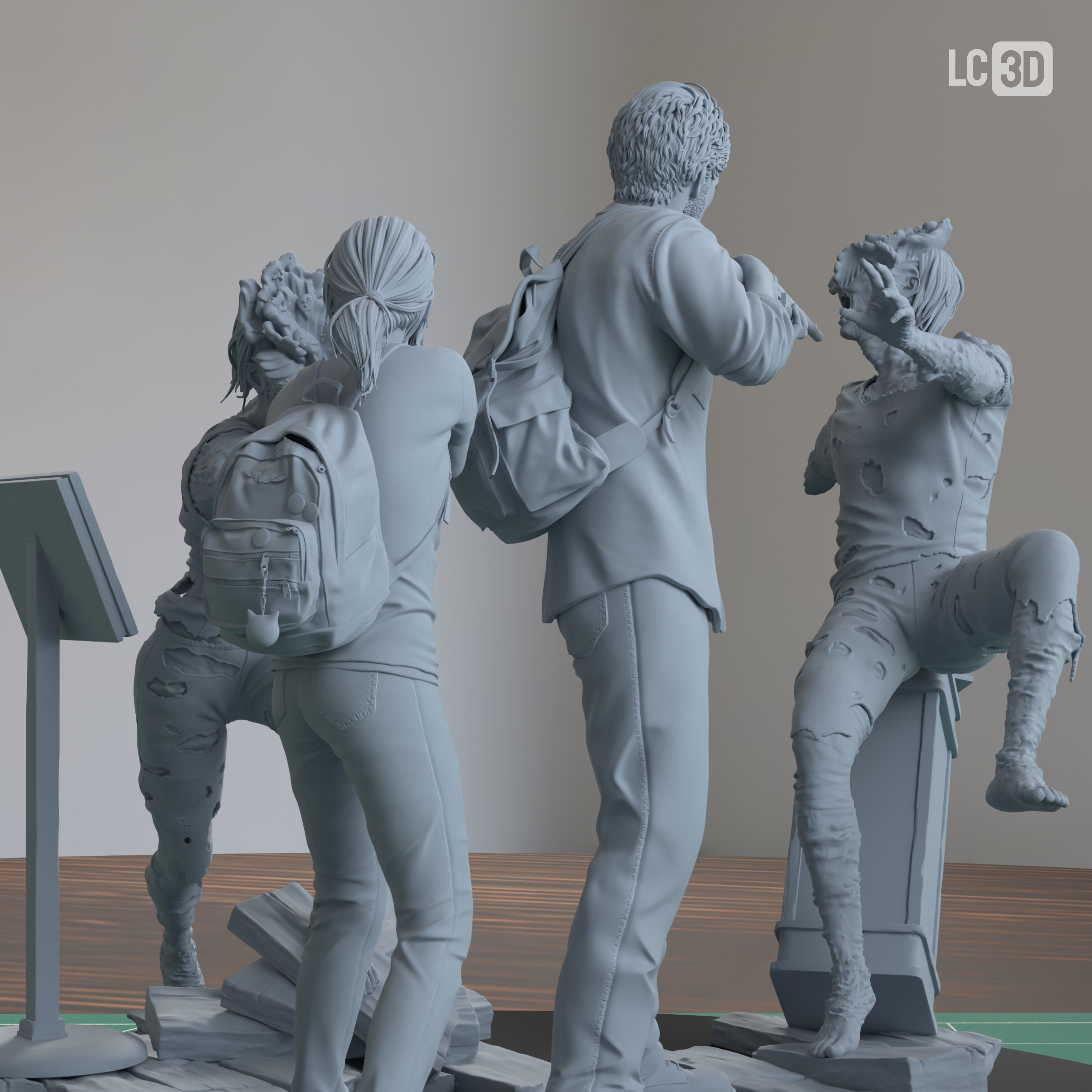 Joel & Ellie The Last Of Us Figure 3D Printed Resin Model Kit