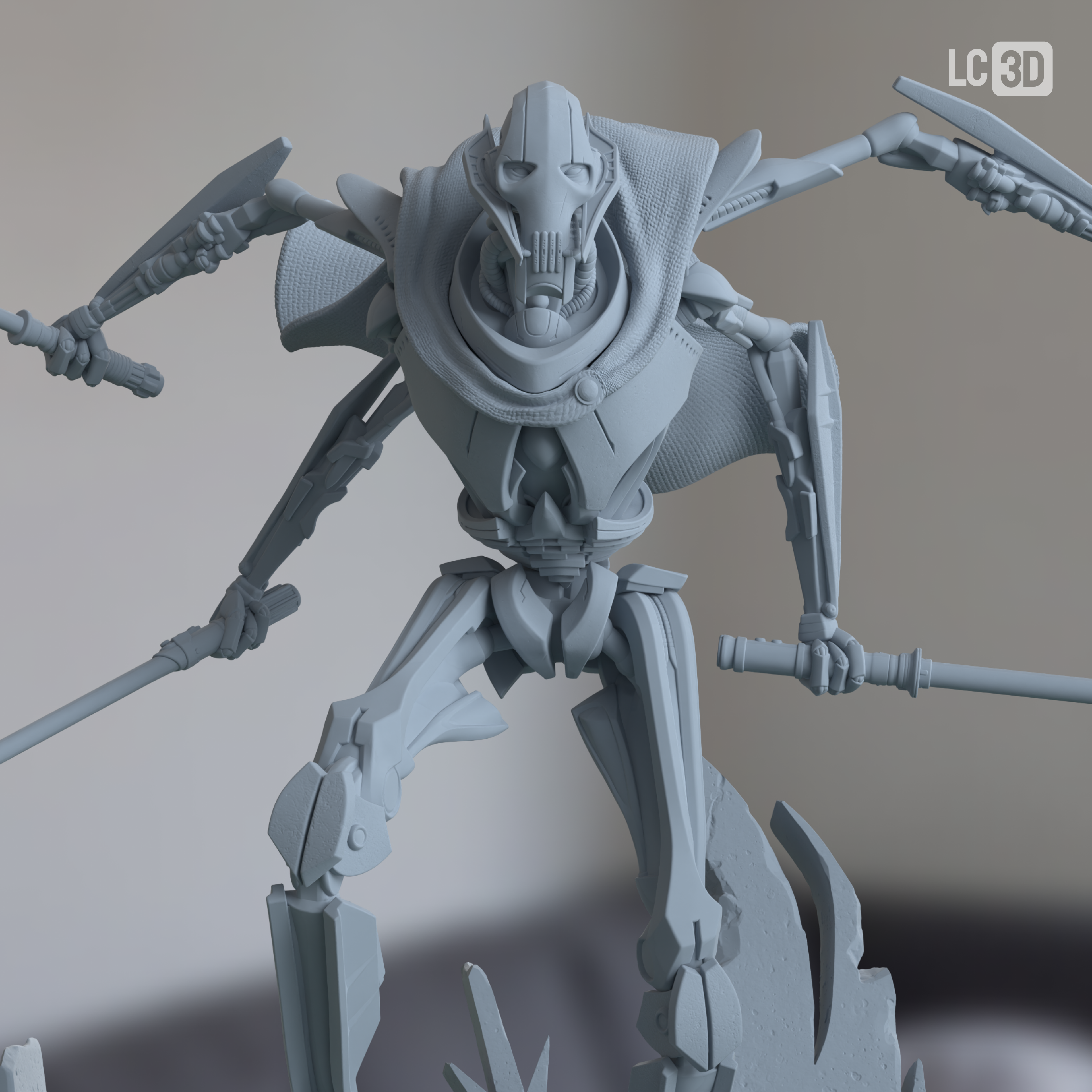 General Grievous Star Wars Figure 3D Printed Resin Model Kit
